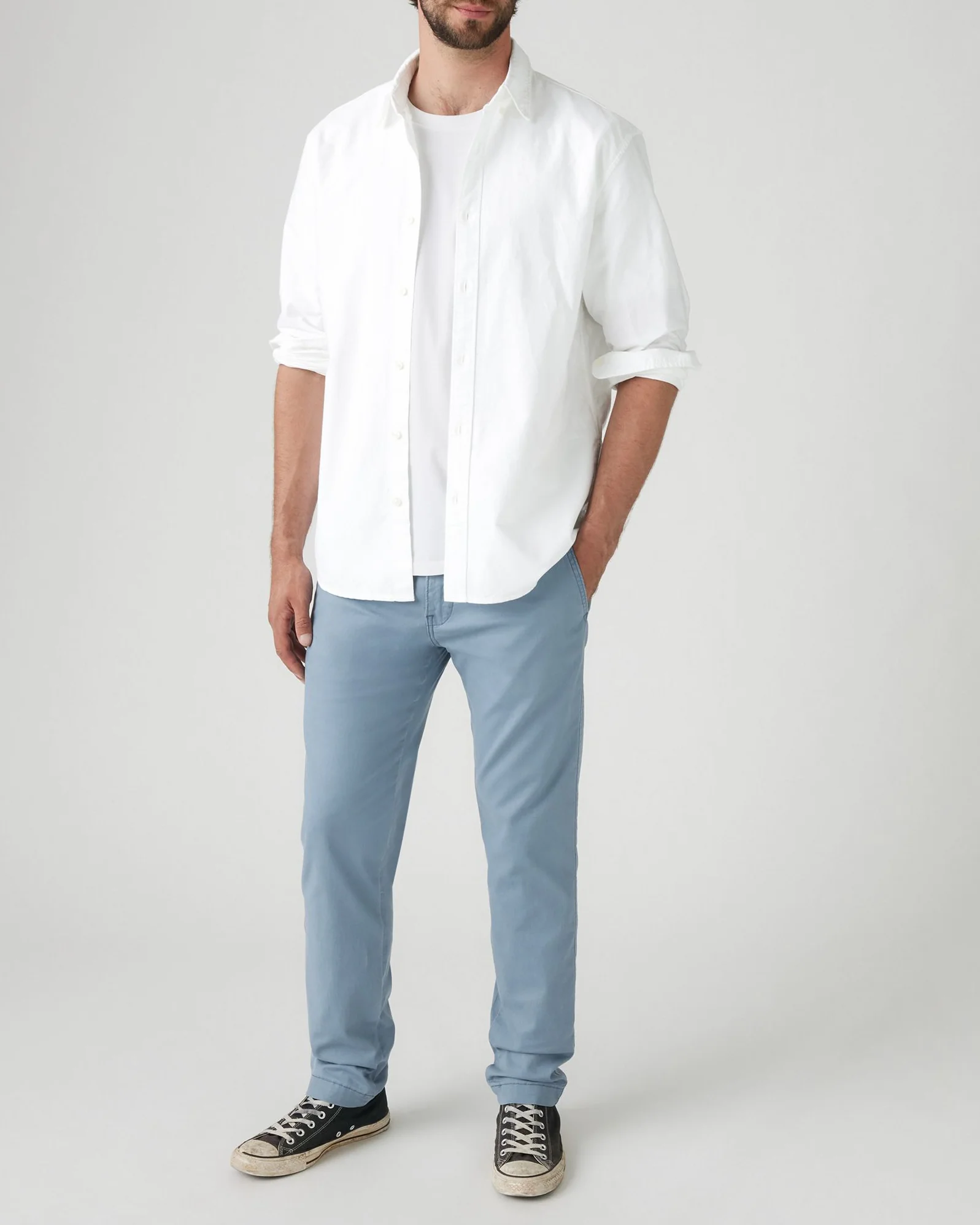 Levi's® XX Chino Standard II Regular Tapered Linen Blend Chinos - Steam Blue - Image 3