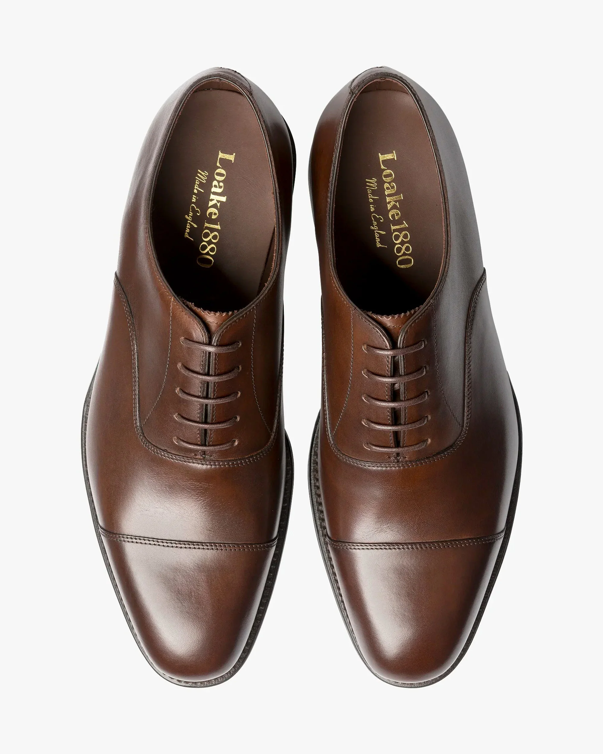 Loake 1880 Classic Aldwych Toe-Cap Oxford Shoe - Dark Brown - Image 2