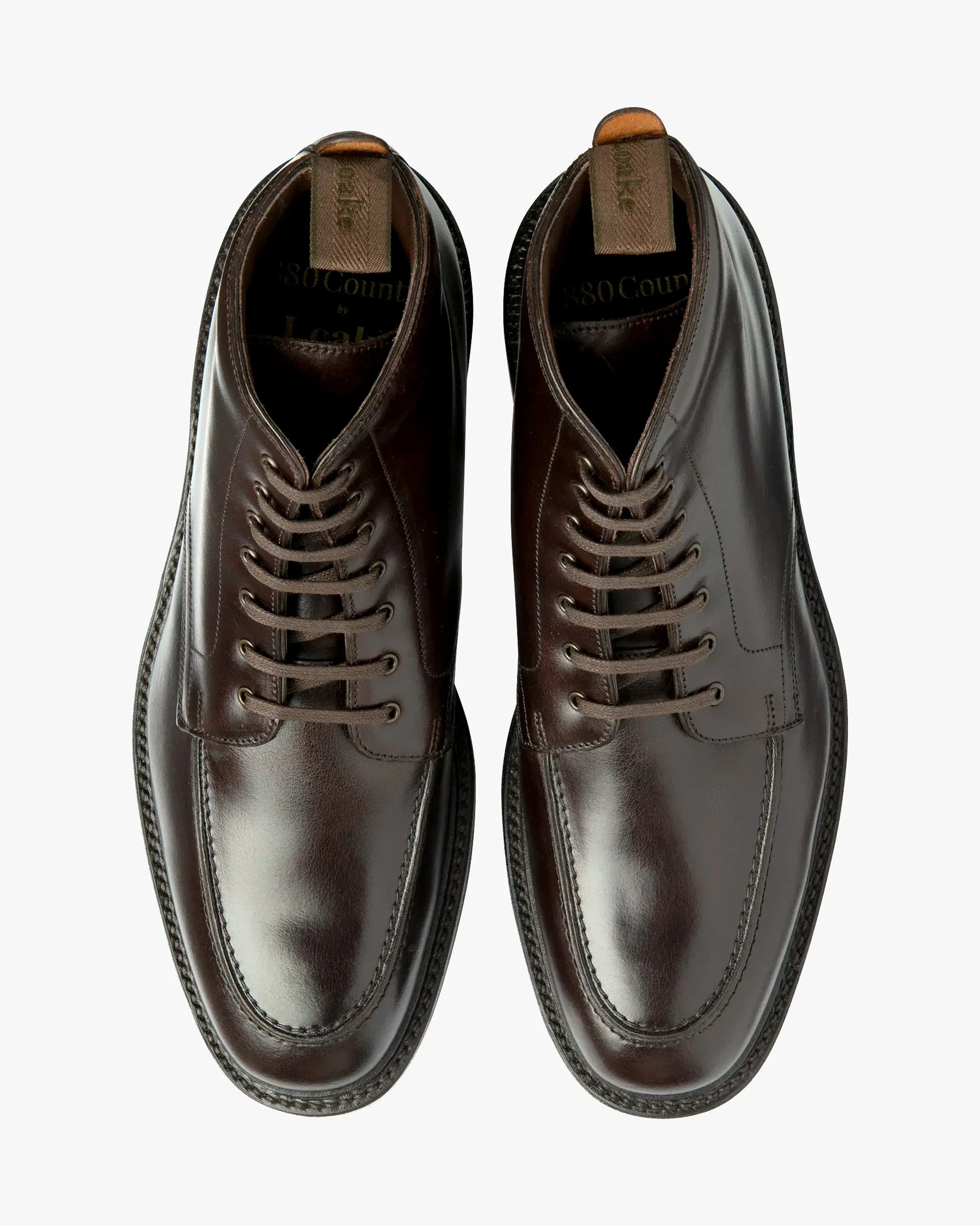 Loake 1880 Country Gisbourne Boots - Dark Brown Waxy - Image 2