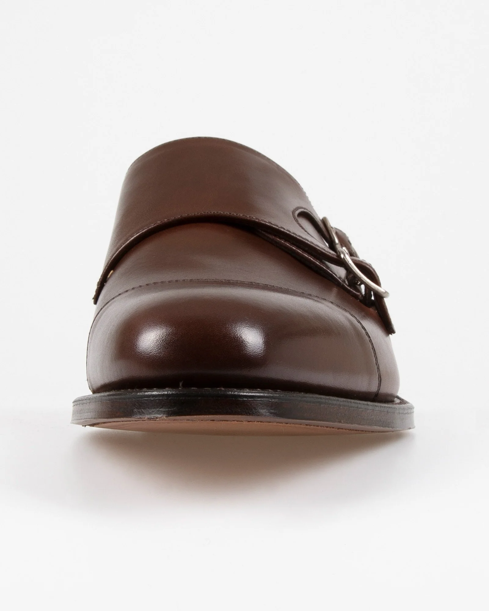 Loake 1880 Classic Cannon Calf Leather Twin Buckle Monk Shoe - Dark Brown - Image 5