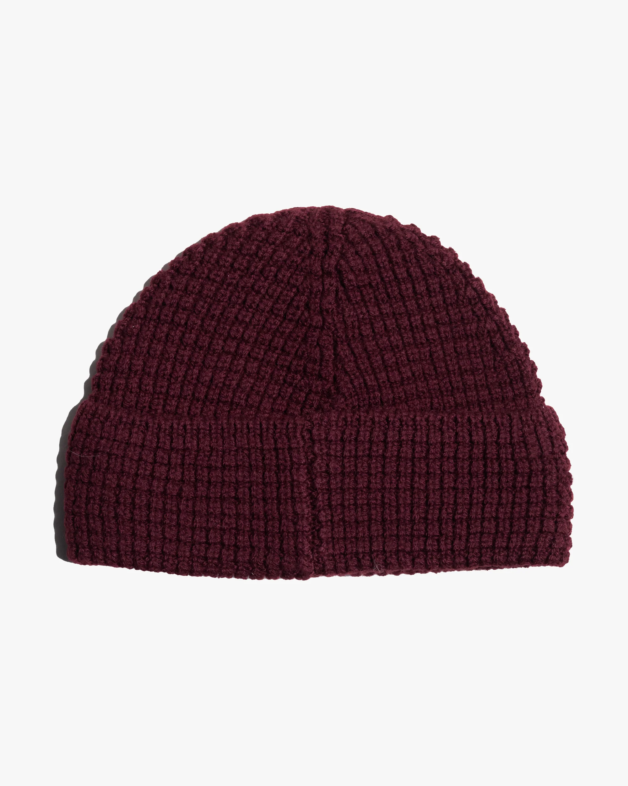 Merz b. Schwanen Good Basics MWBN06 Merino Wool Waffle Beanie - Burgundy - Image 2