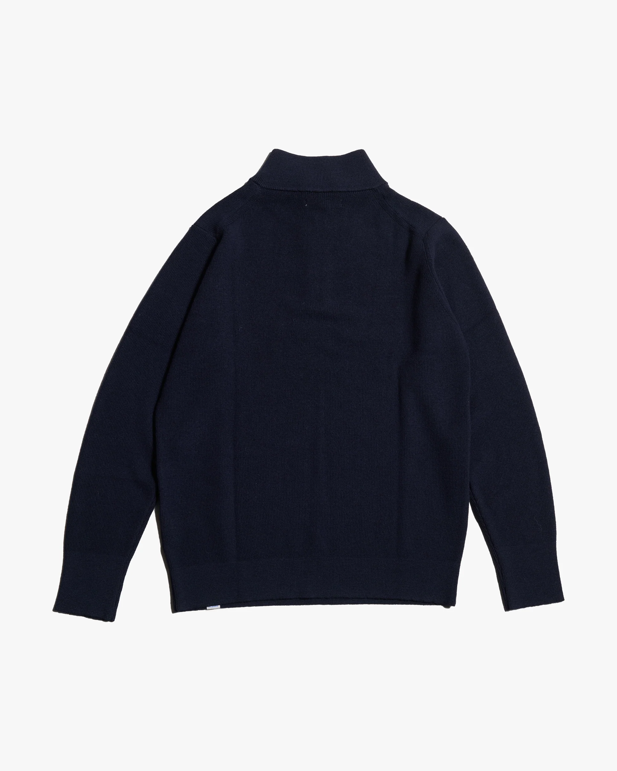 Merz b. Schwanen Good Basics MWZP04 Merino Wool Half Zip Pullover - Dark Navy - Image 6