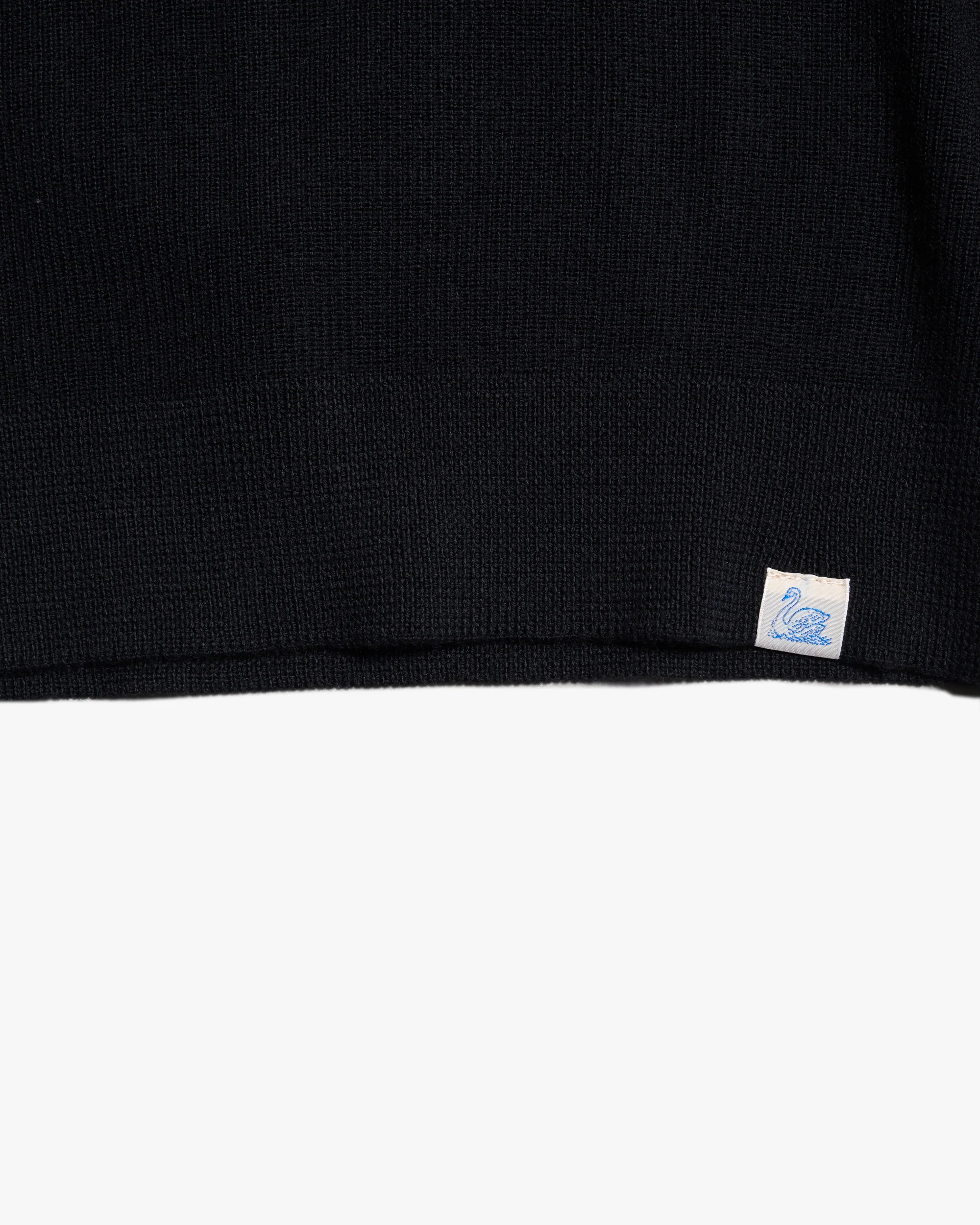Merz b. Schwanen Good Basics MWZP04 Merino Wool Half Zip Pullover - Deep Black - Image 3