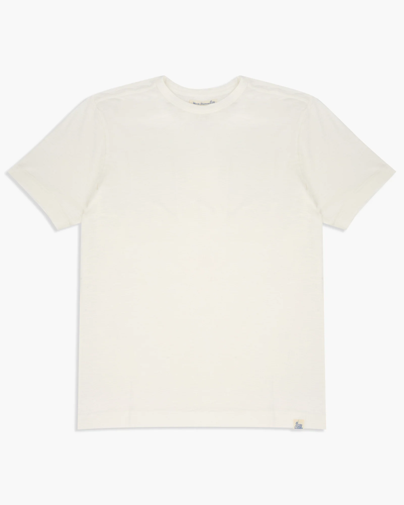 Merz b. Schwanen Good Basics SCT04 4.9oz Pima Slub Cotton Relaxed Tee - White