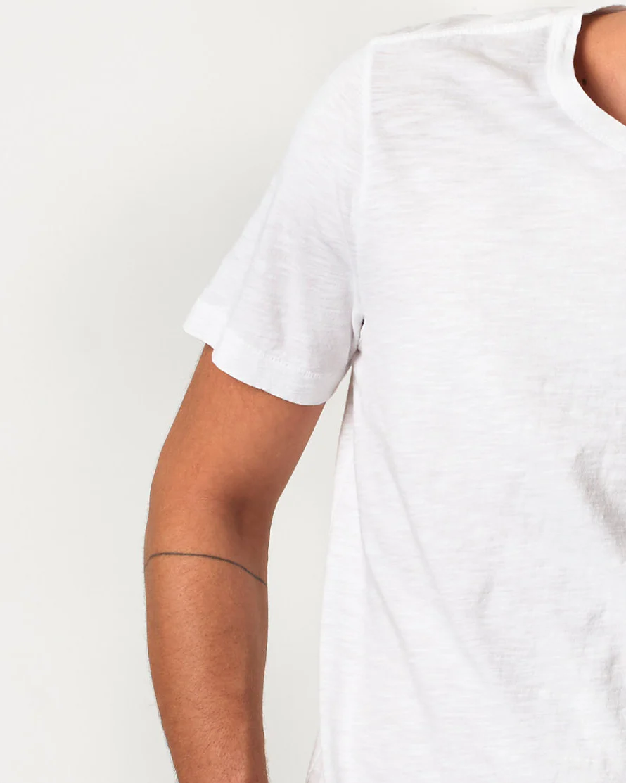 Merz b. Schwanen Good Basics SCT04 4.9oz Pima Slub Cotton Relaxed Tee - White - Image 5