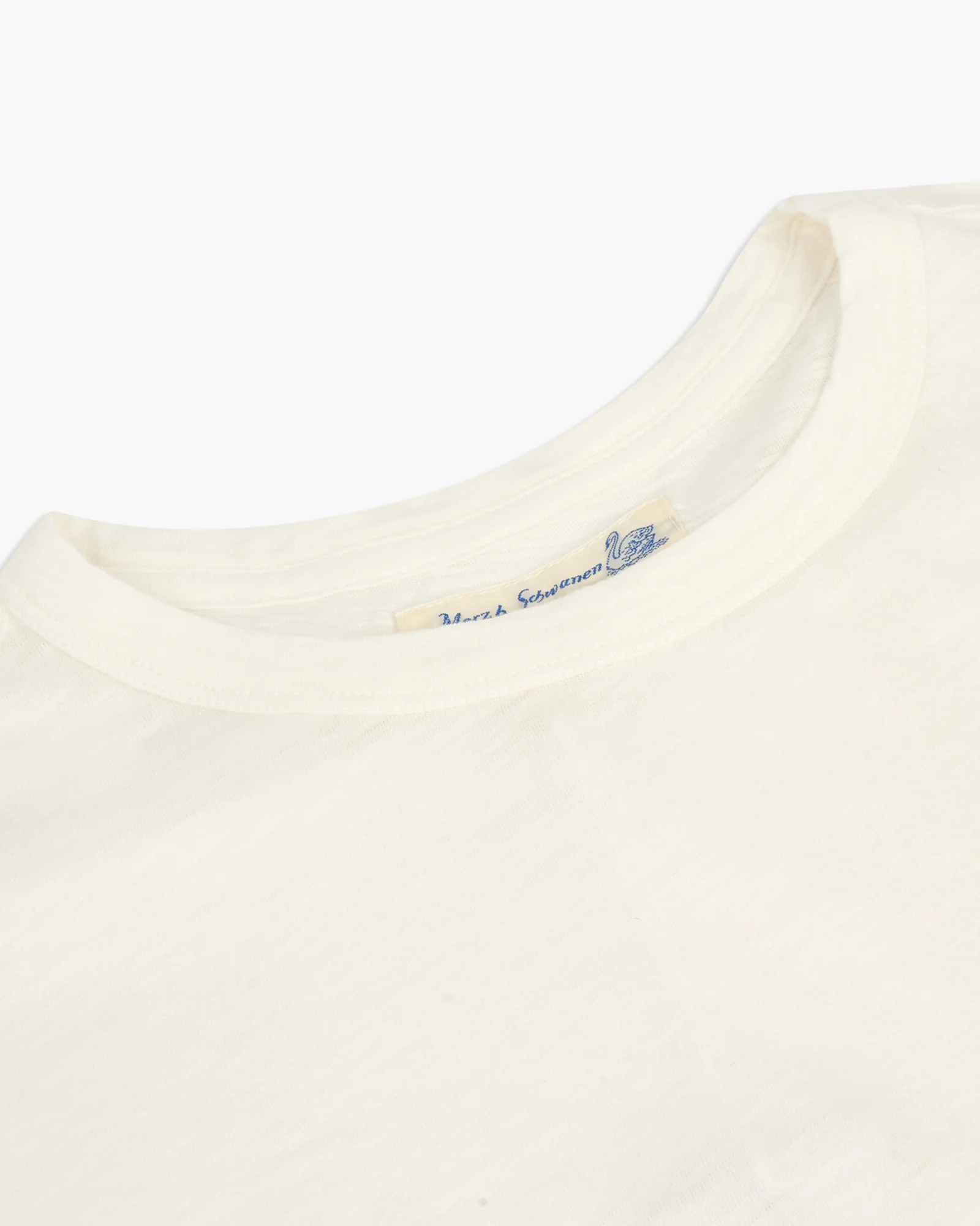 Merz b. Schwanen Good Basics SCT04 4.9oz Pima Slub Cotton Relaxed Tee - White - Image 6