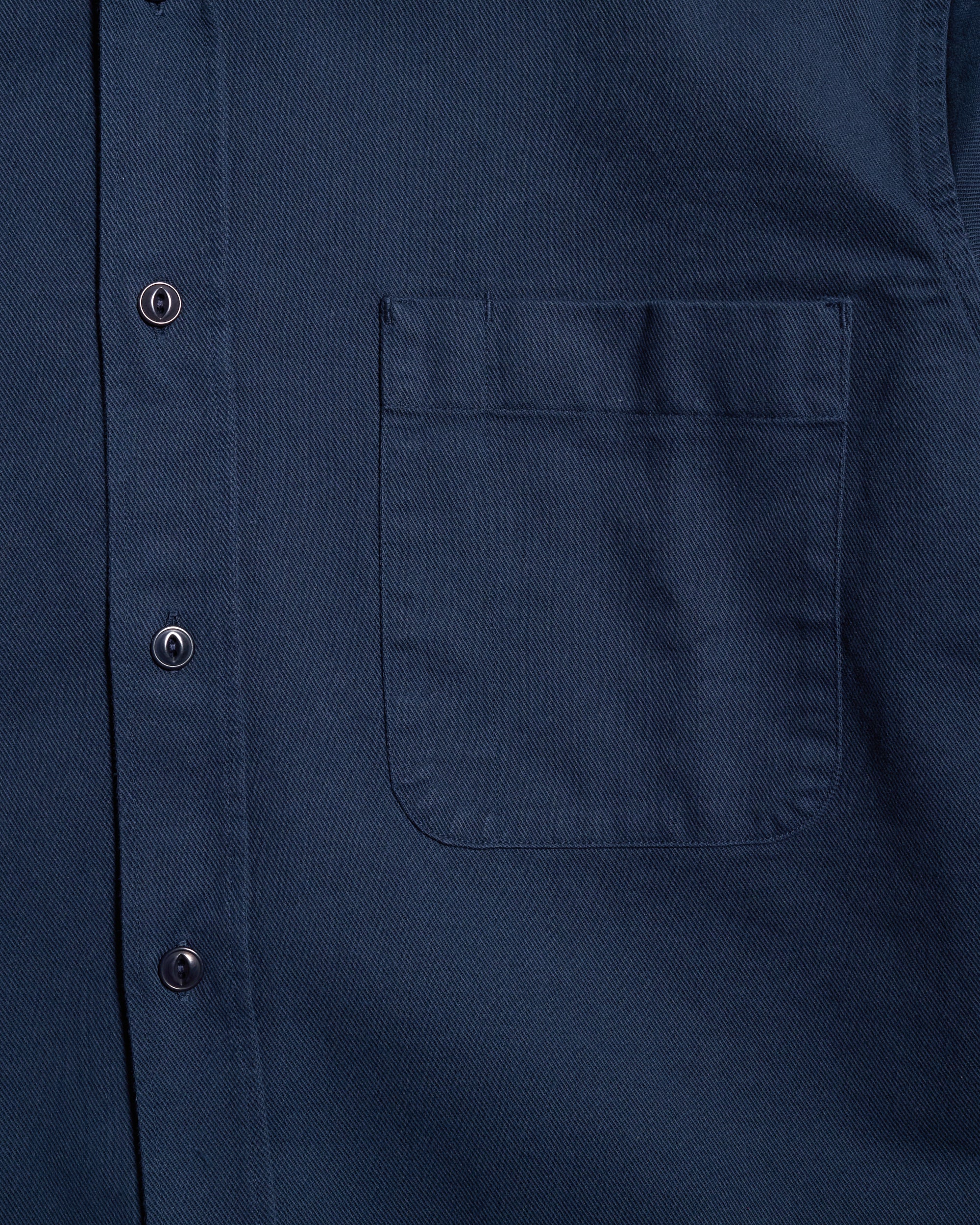 Merz b. Schwanen Good Basics SHIRT01T Relaxed Fit Sturdy Cotton Twill Shirt - Night Blue - Image 5