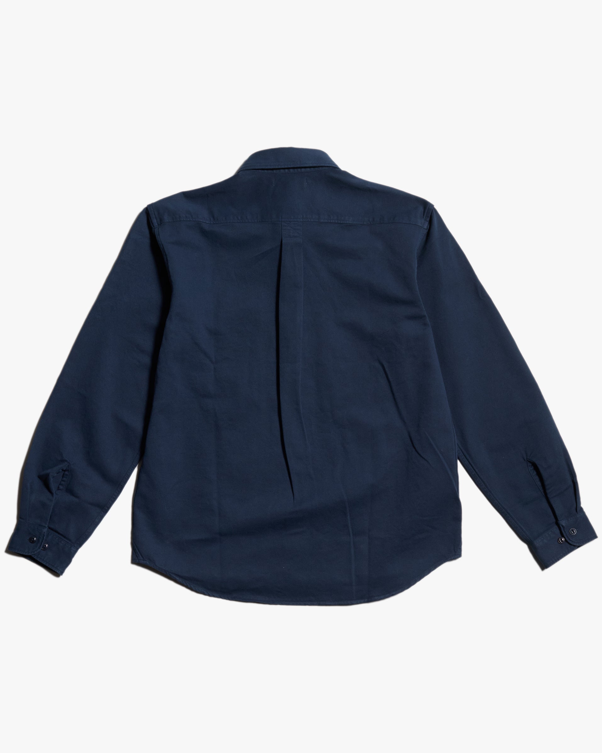 Merz b. Schwanen Good Basics SHIRT01T Relaxed Fit Sturdy Cotton Twill Shirt - Night Blue - Image 7