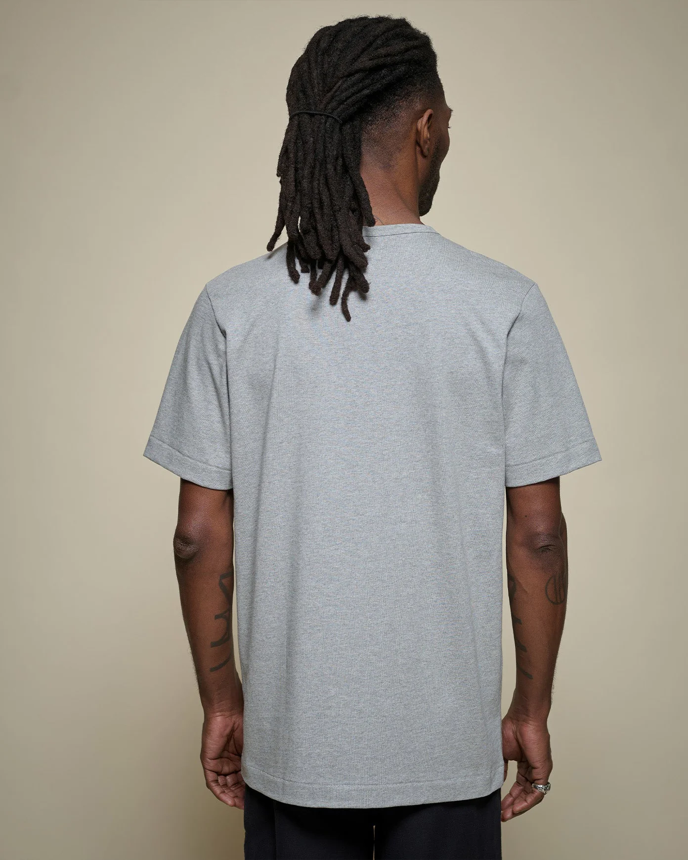 Merz b. Schwanen Good Originals 2M15 6.8oz Classic Fit Sturdy Jersey Tee - Grey Melange - Image 3