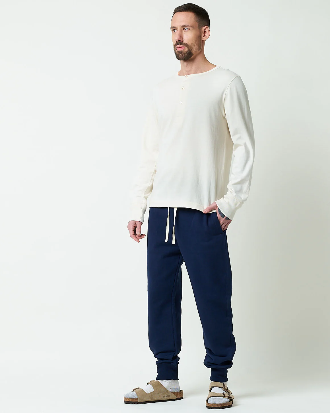 Merz b. Schwanen Good Originals 359 Loopwheeled Sweat Pants - Ink Blue - Image 4