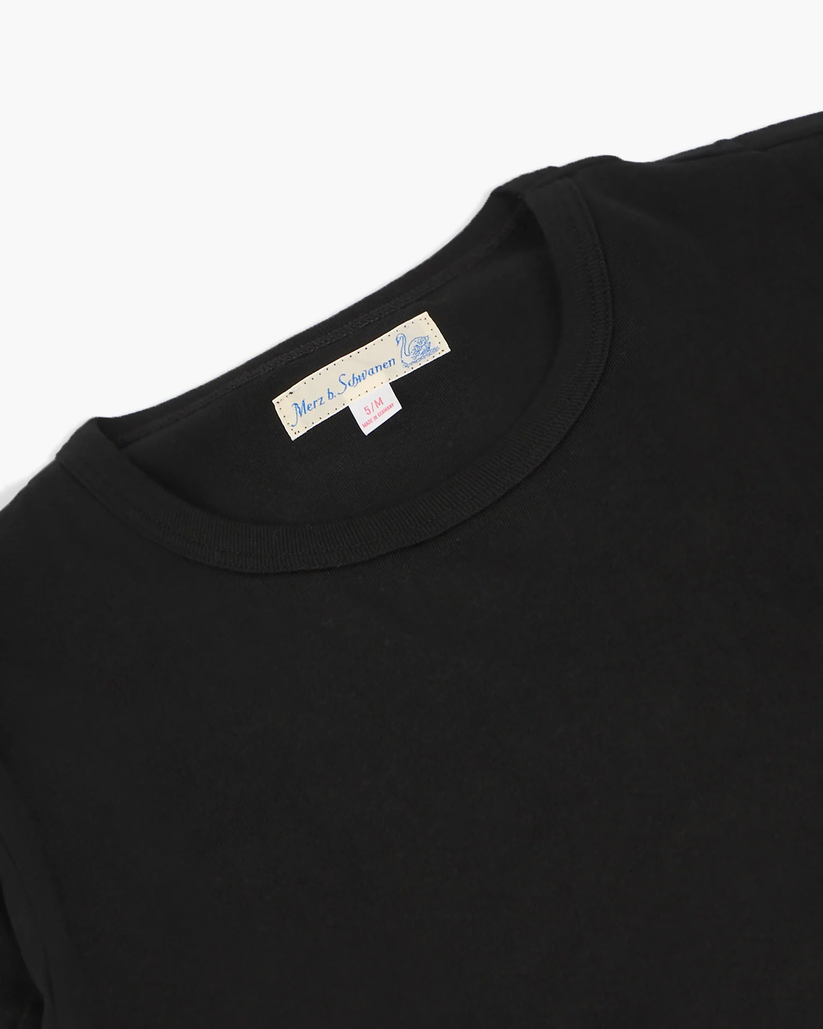 Merz b. Schwanen Good Originals 4.6oz 1950s L/S Loopwheeled Tee - Deep Black - Image 8