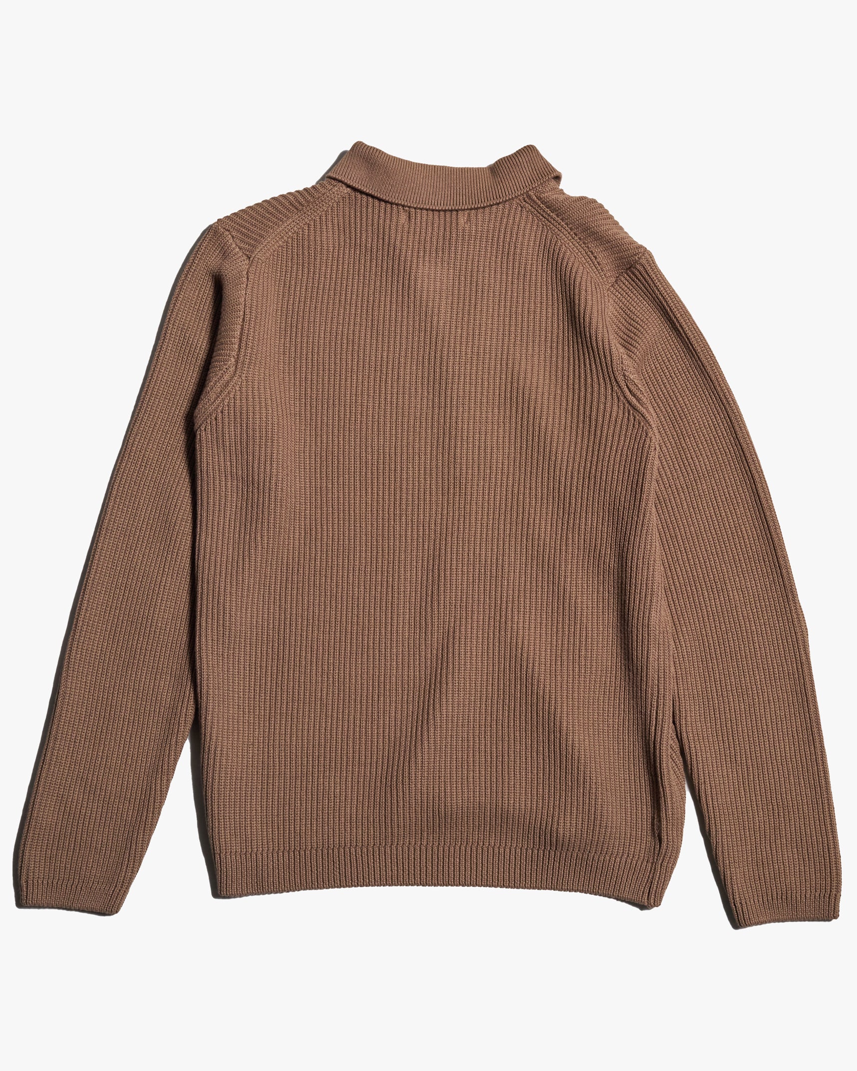 Merz b. Schwanen KNITSHIRT05 Ribbed Cotton L/S Shirt - Grain - Image 4