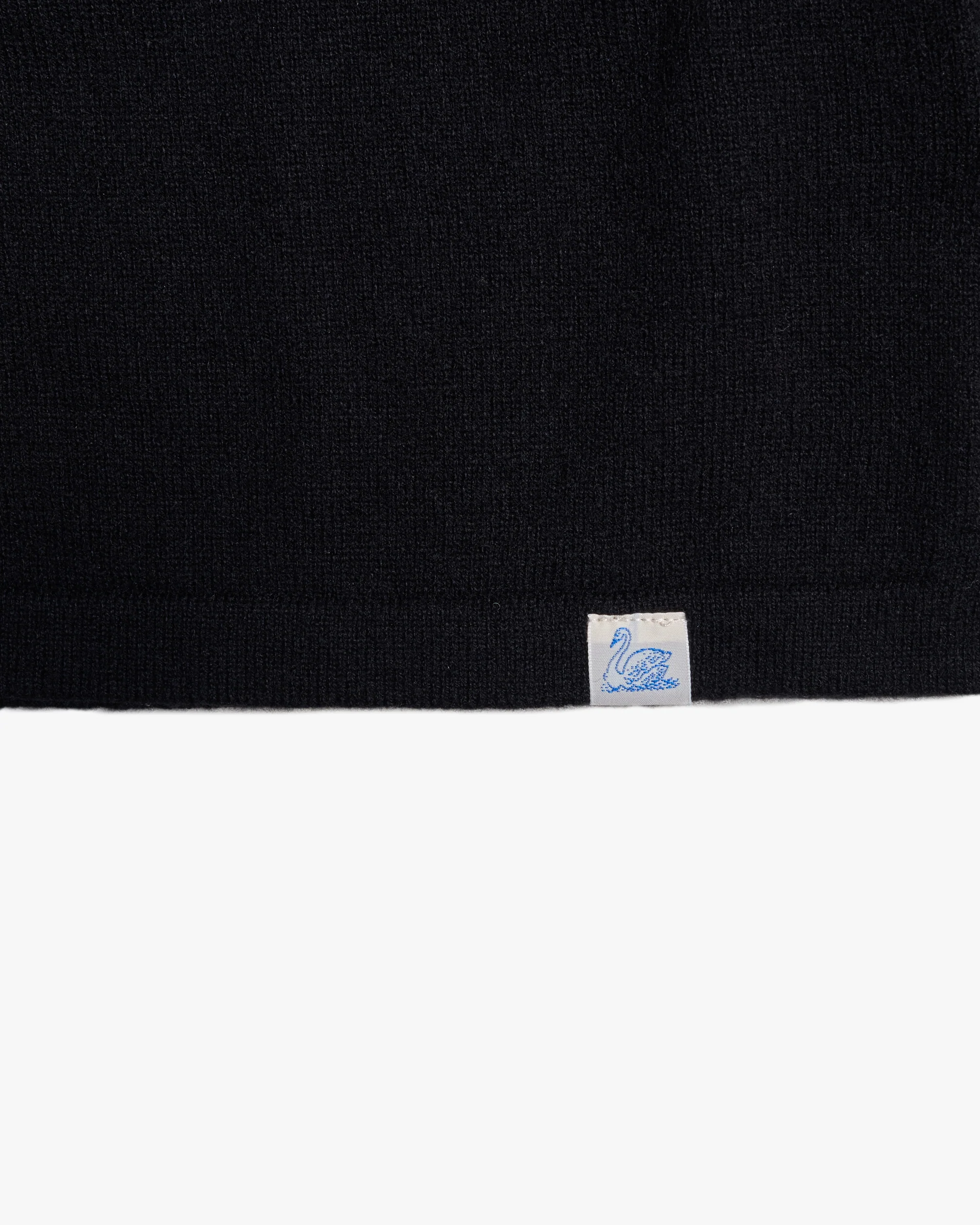Merz b. Schwanen KNITSHIRT06 Merino Wool Silk & Cashmere L/S Shirt - Deep Black - Image 8