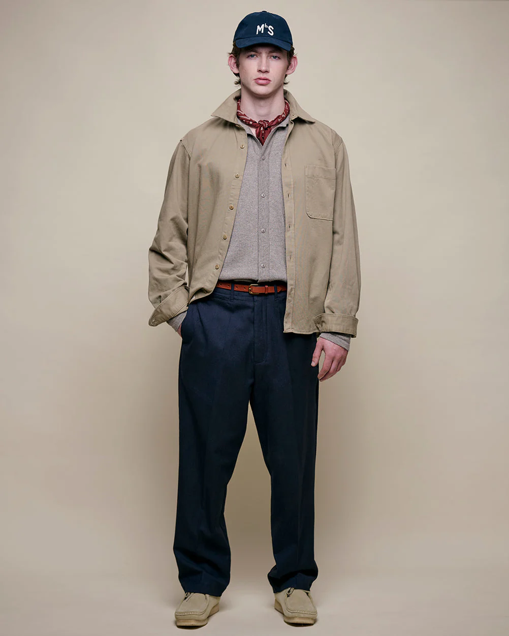 Merz b. Schwanen KNITSHIRT06 Merino Wool Silk & Cashmere L/S Shirt - Faded Grain - Image 5