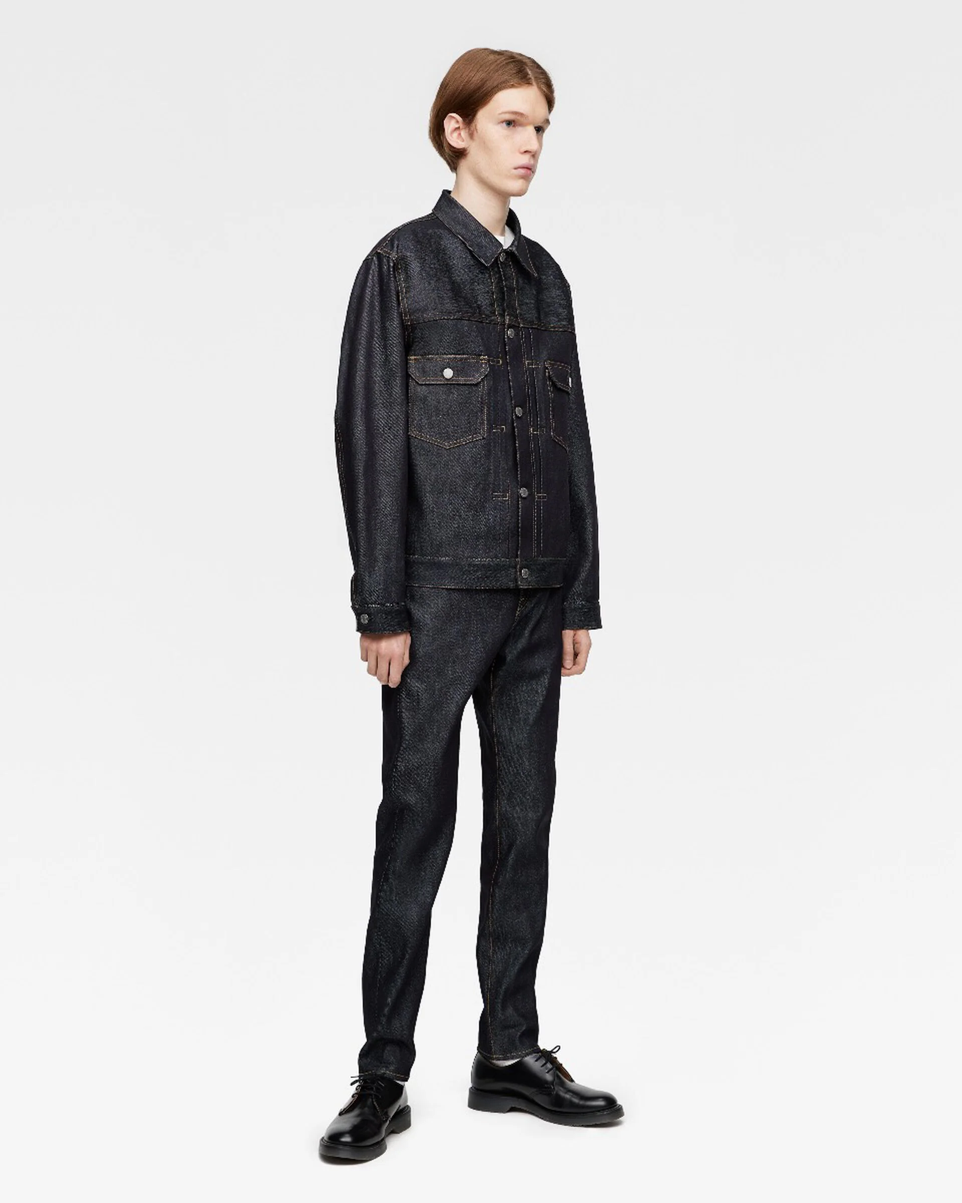 MOMOTARO JEANS MMGJ0202 #002 Cotton & Silk Selvedge Denim Jacket - Indigo - Image 6