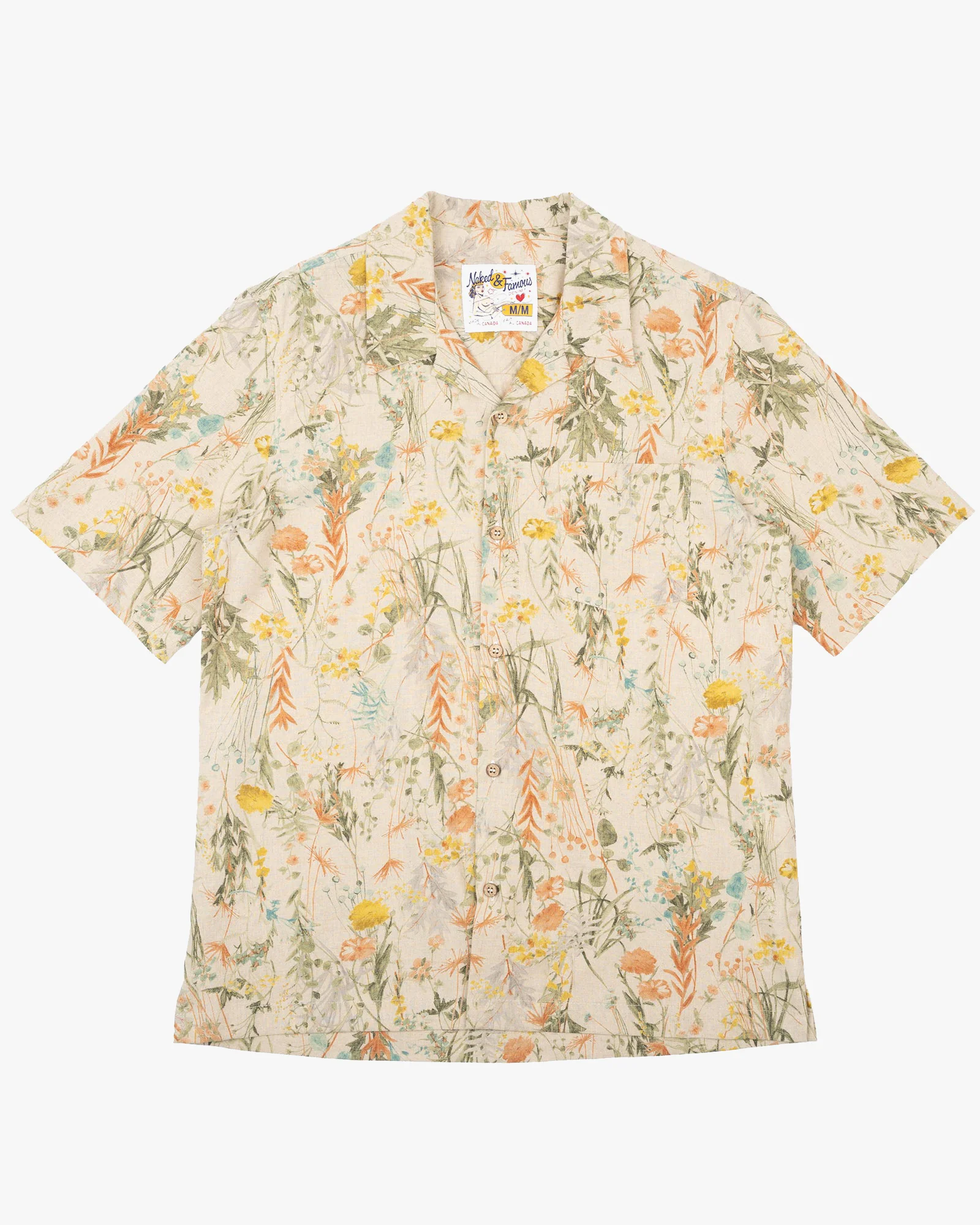Naked & Famous Denim Aloha Shirt - Flowers Painting
