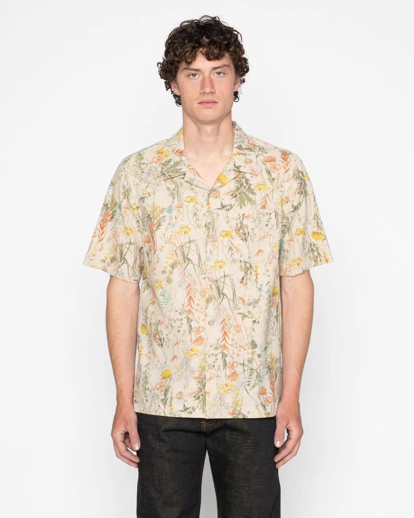 Naked & Famous Denim Aloha Shirt - Flowers Painting - Image 2