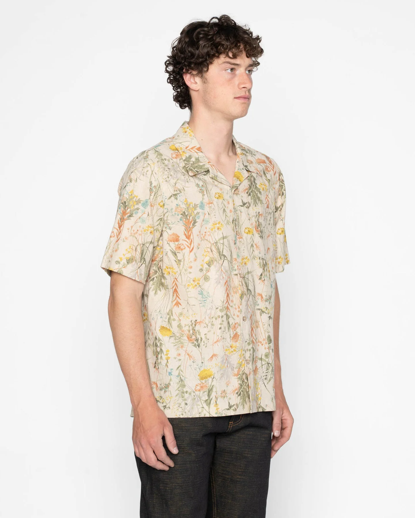 Naked & Famous Denim Aloha Shirt - Flowers Painting - Image 3