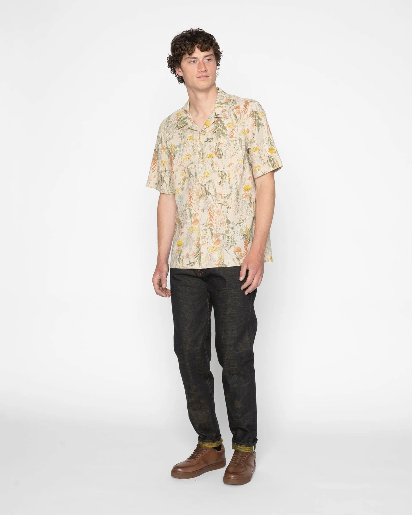 Naked & Famous Denim Aloha Shirt - Flowers Painting - Image 5