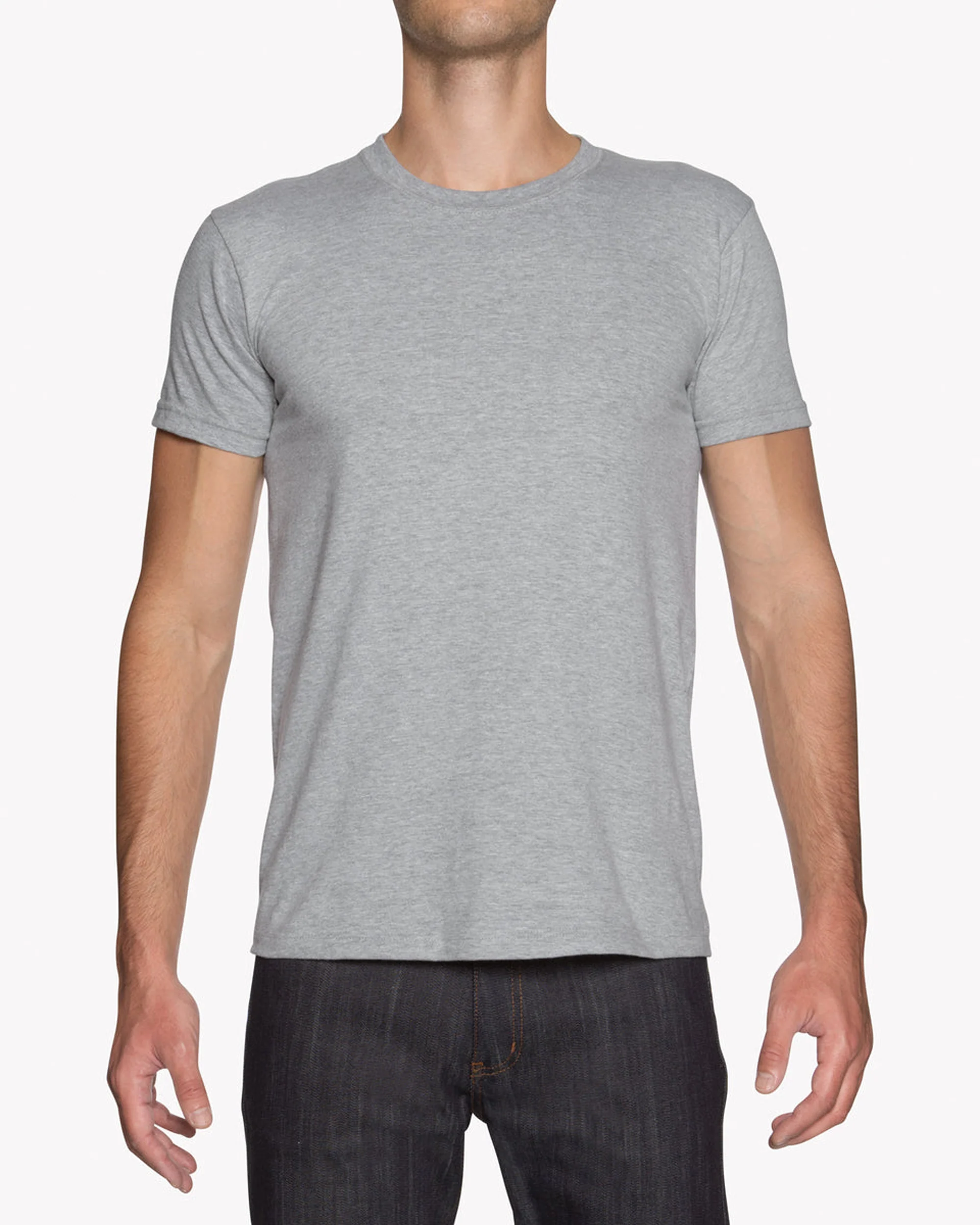 Naked & Famous Denim Circular Knit Tee - Heather Grey - Image 2