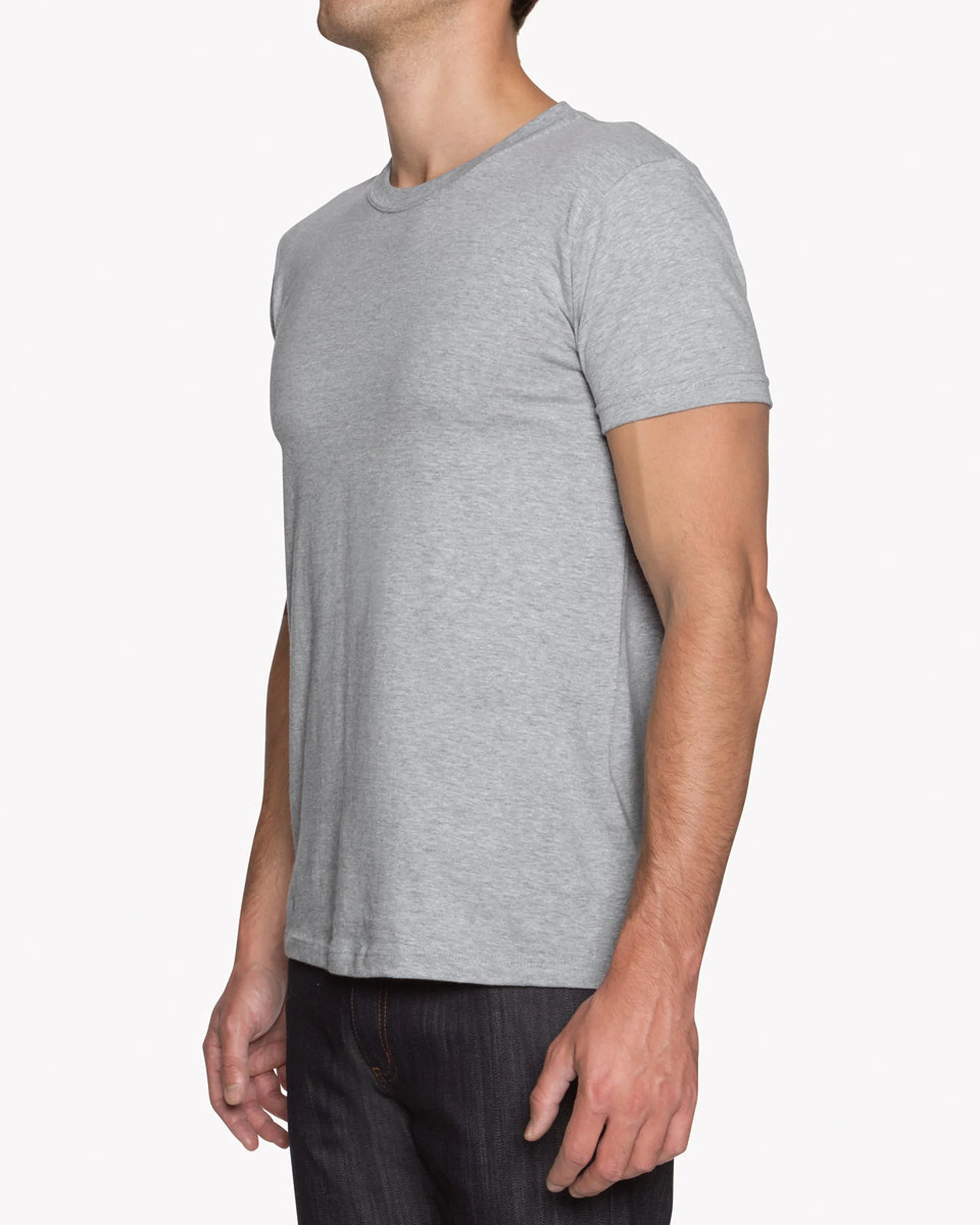 Naked & Famous Denim Circular Knit Tee - Heather Grey - Image 3