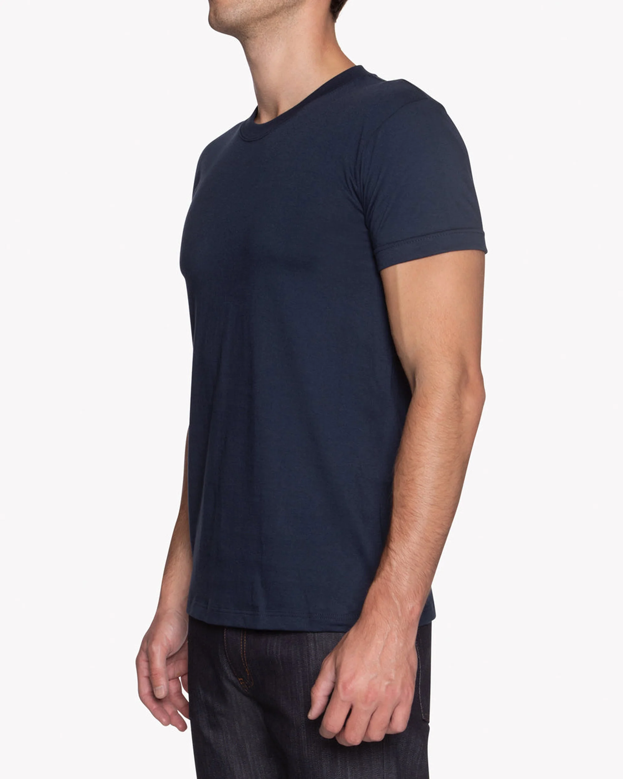 Naked & Famous Denim Circular Knit Tee - Solid Navy - Image 3