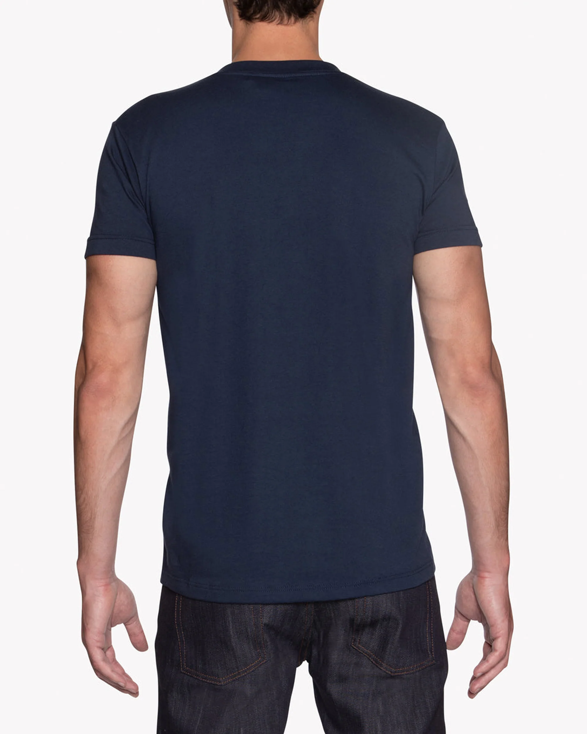 Naked & Famous Denim Circular Knit Tee - Solid Navy - Image 4