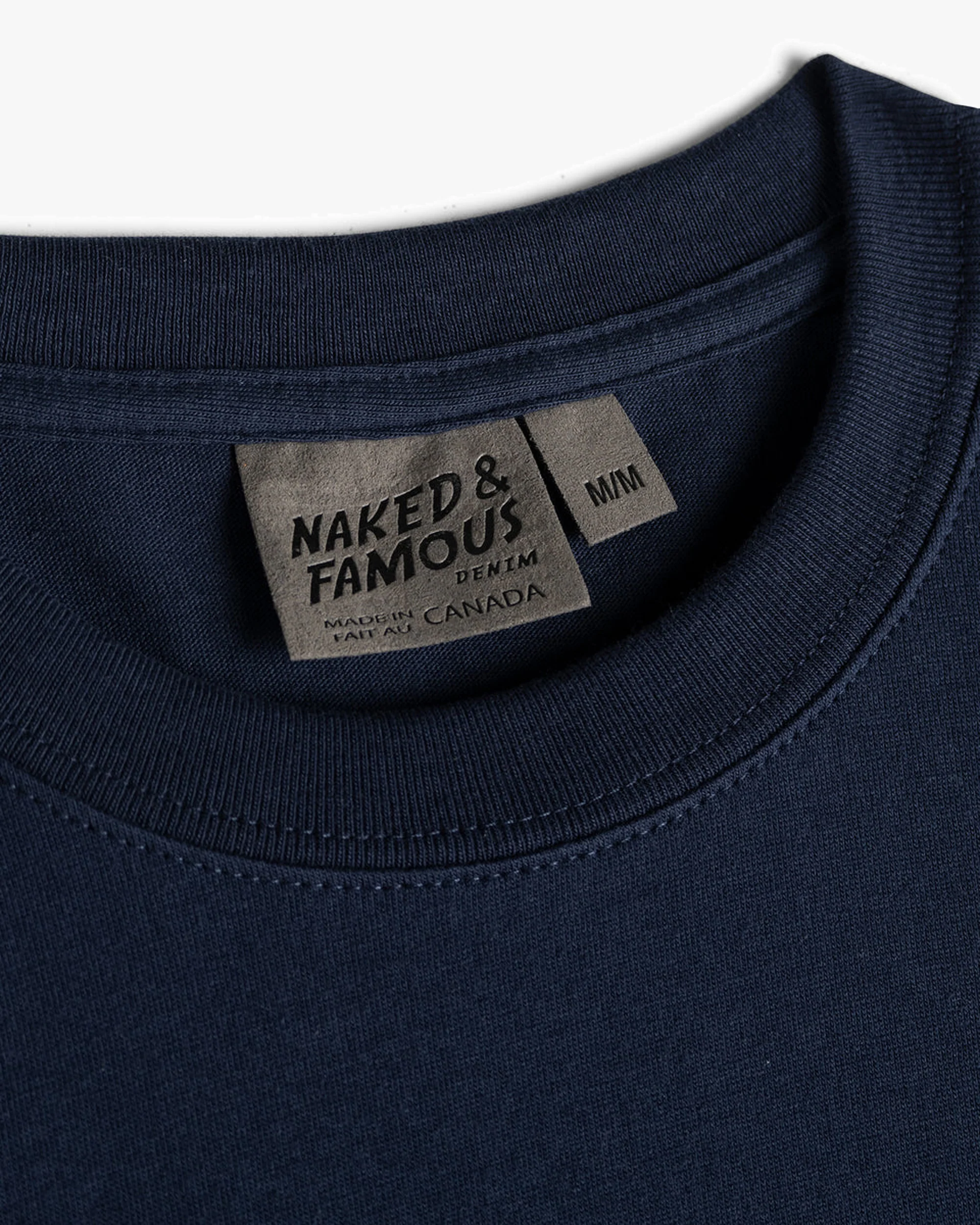 Naked & Famous Denim Circular Knit Tee - Solid Navy - Image 5