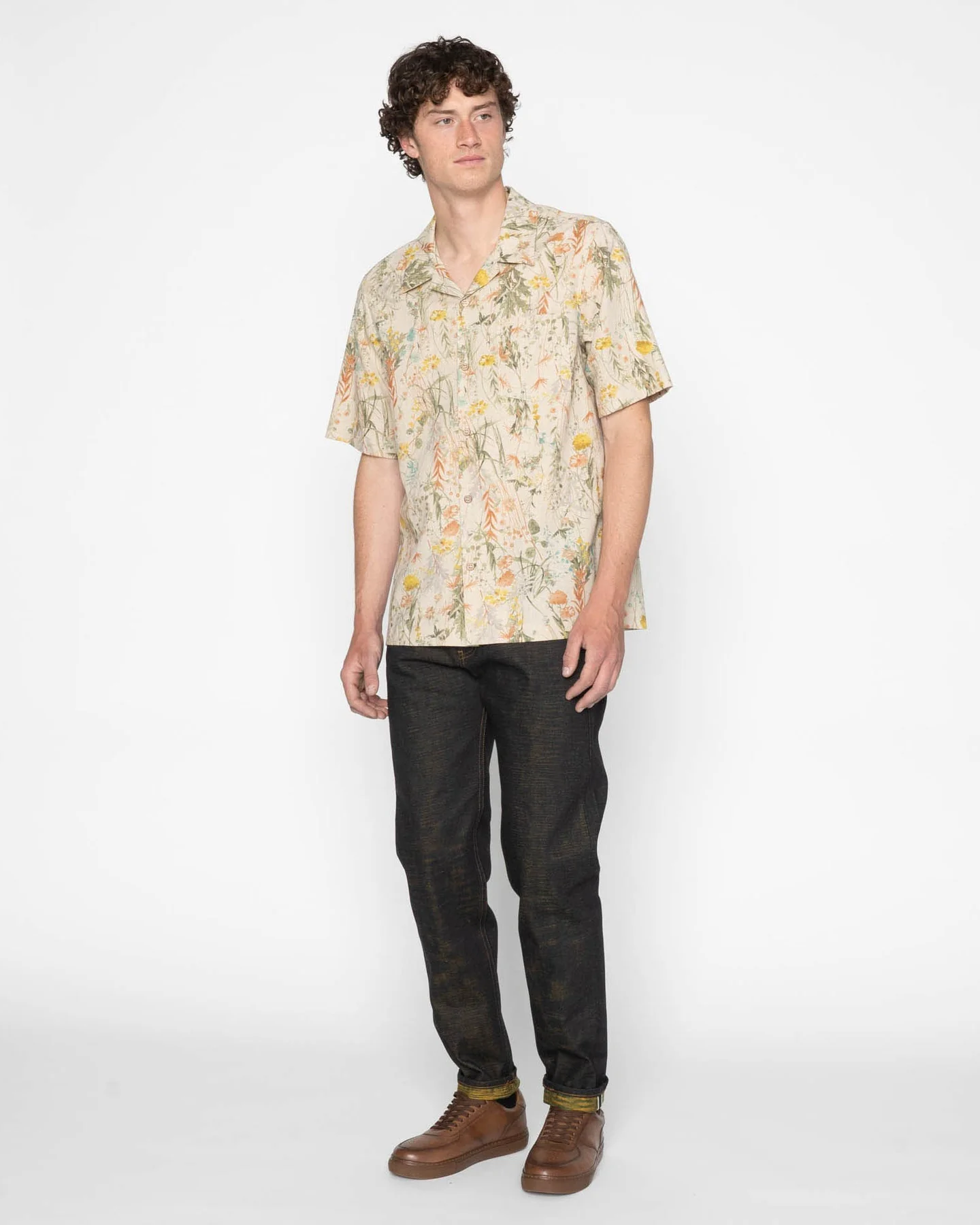 Naked & Famous Denim Easy Guy Relaxed Tapered Mens Jeans - Citrus Kasuri Selvedge - Image 5