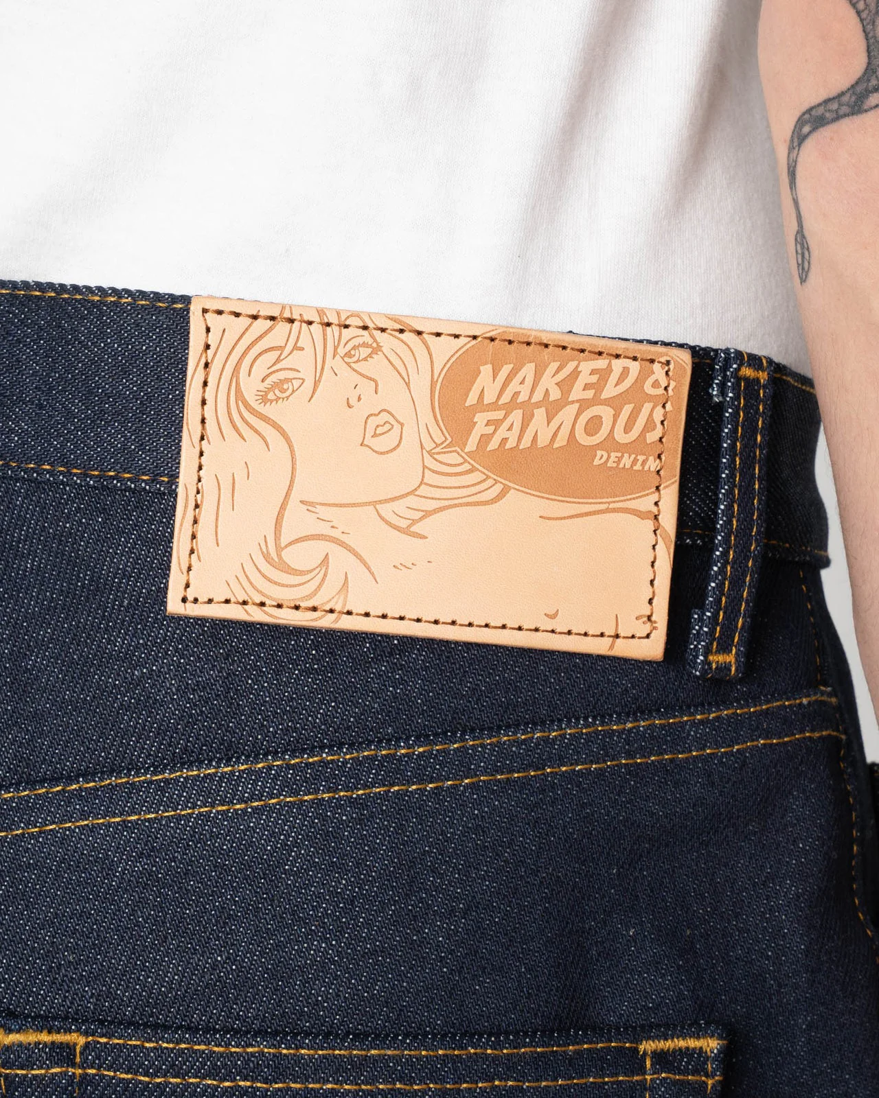Naked & Famous Denim Easy Guy Relaxed Tapered Mens Jeans - Elephant 14 / Dirty Elephant - Image 6