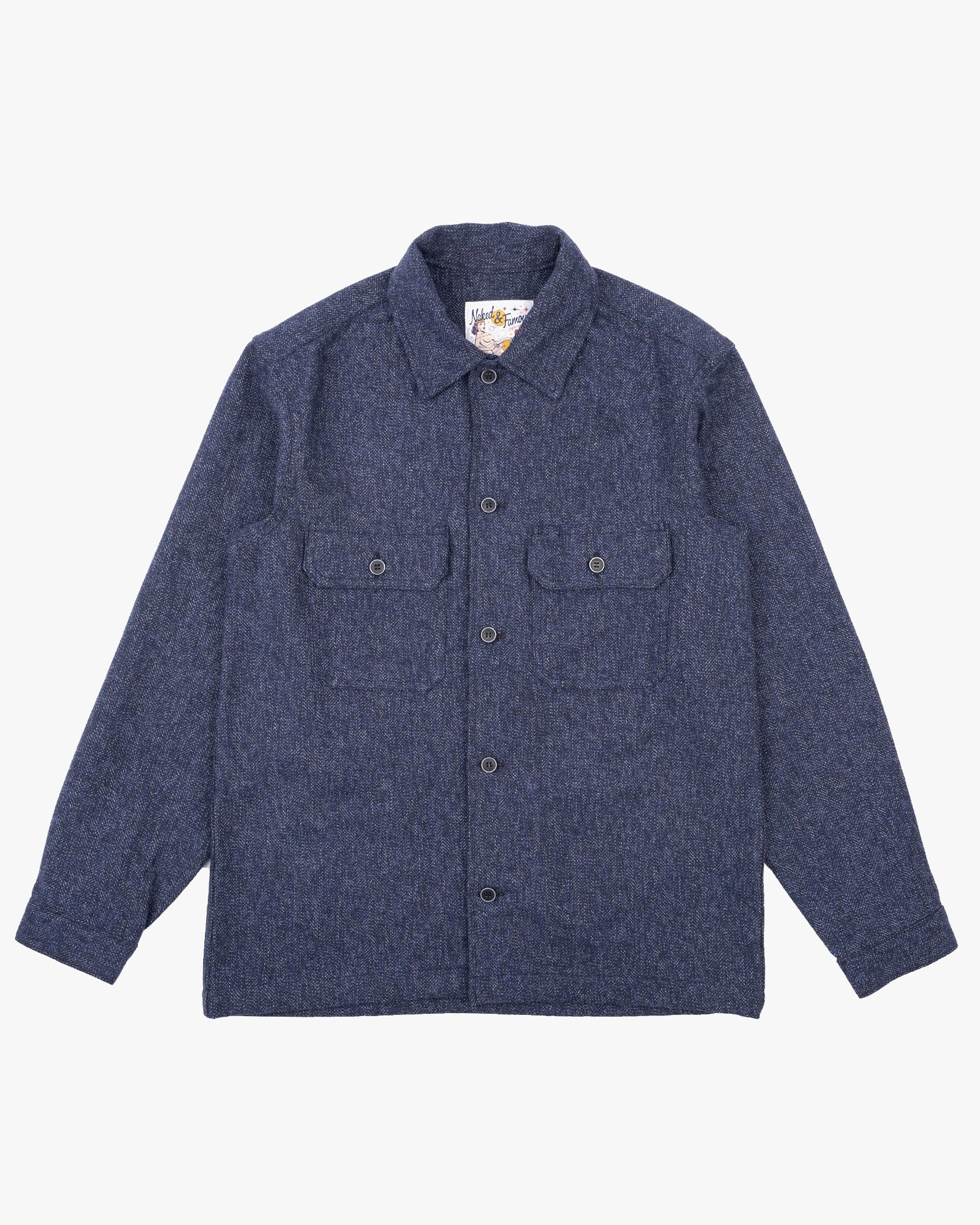 Naked & Famous Denim Herringbone Triple Twist Work Shirt - Indigo
