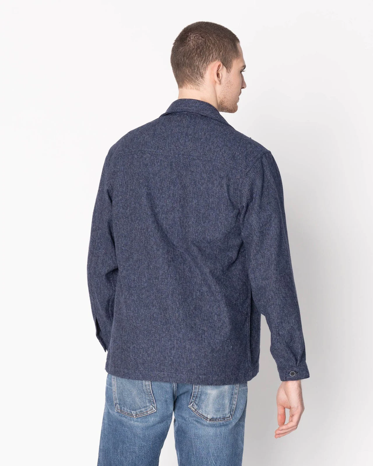 Naked & Famous Denim Herringbone Triple Twist Work Shirt - Indigo - Image 3