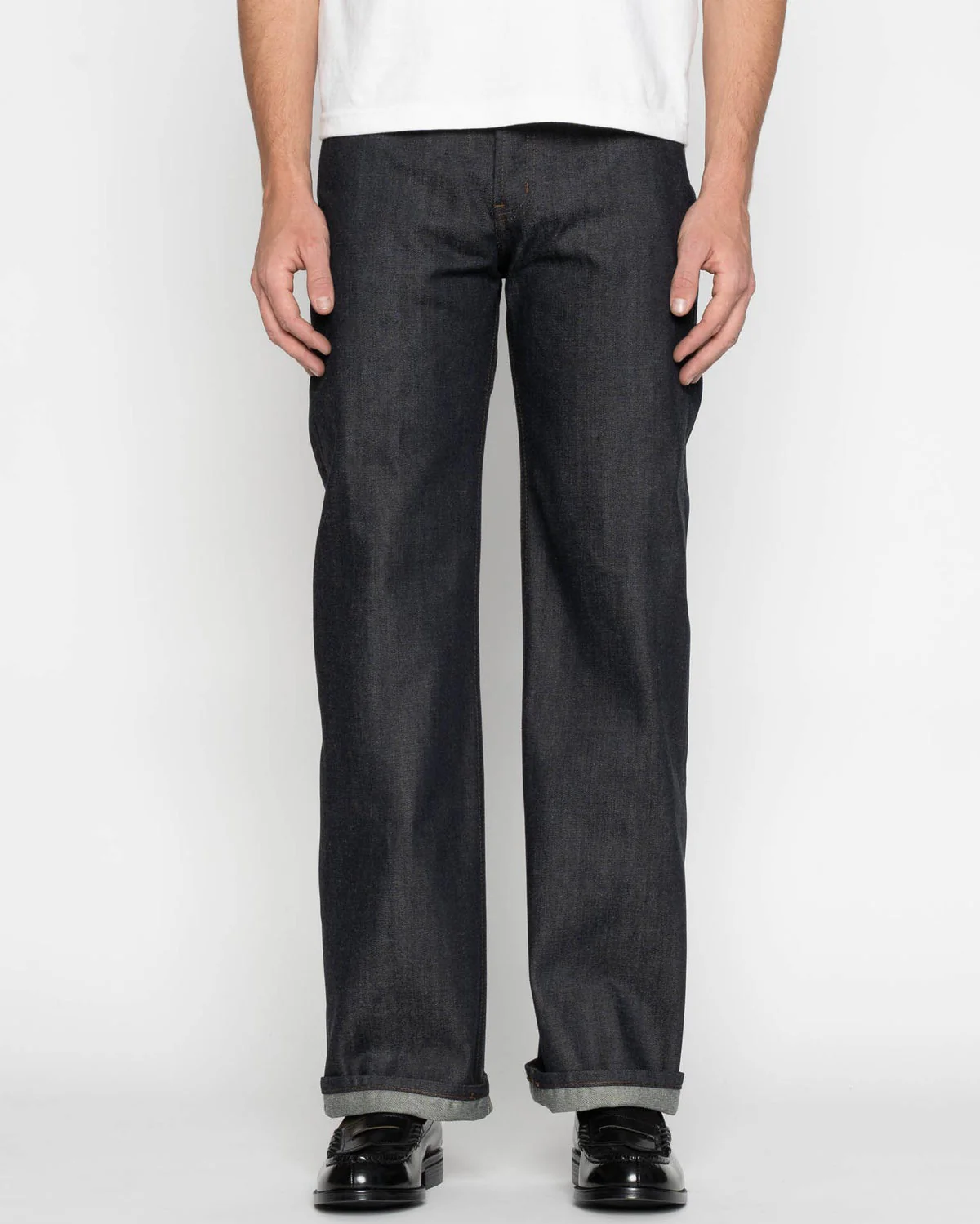Naked & Famous Denim Strong Guy Relaxed Straight Mens Jeans - Blue Grass Selvedge - Image 3