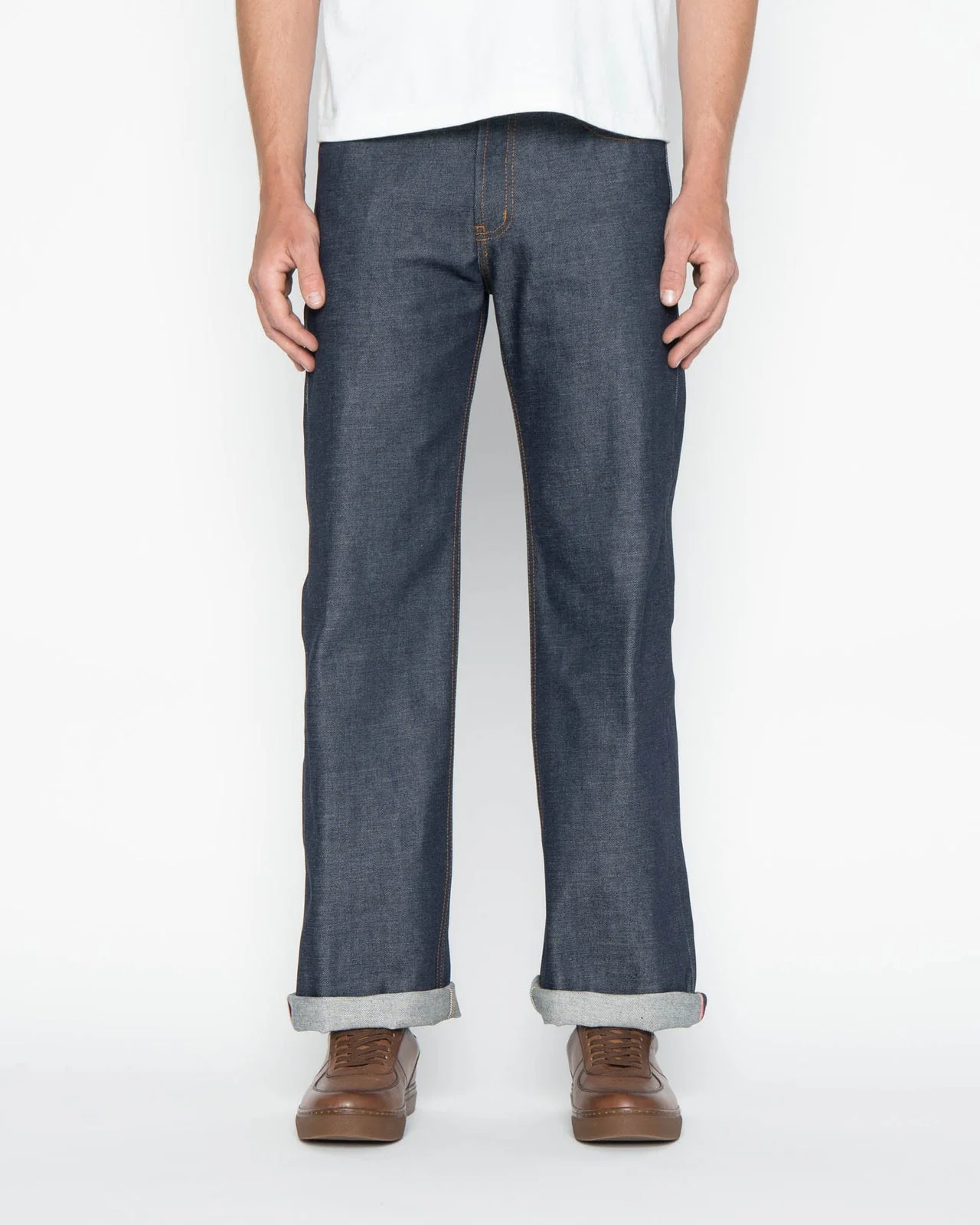 Naked & Famous Denim Strong Guy Relaxed Straight Mens Jeans - Dirty Fade Selvedge - Image 3