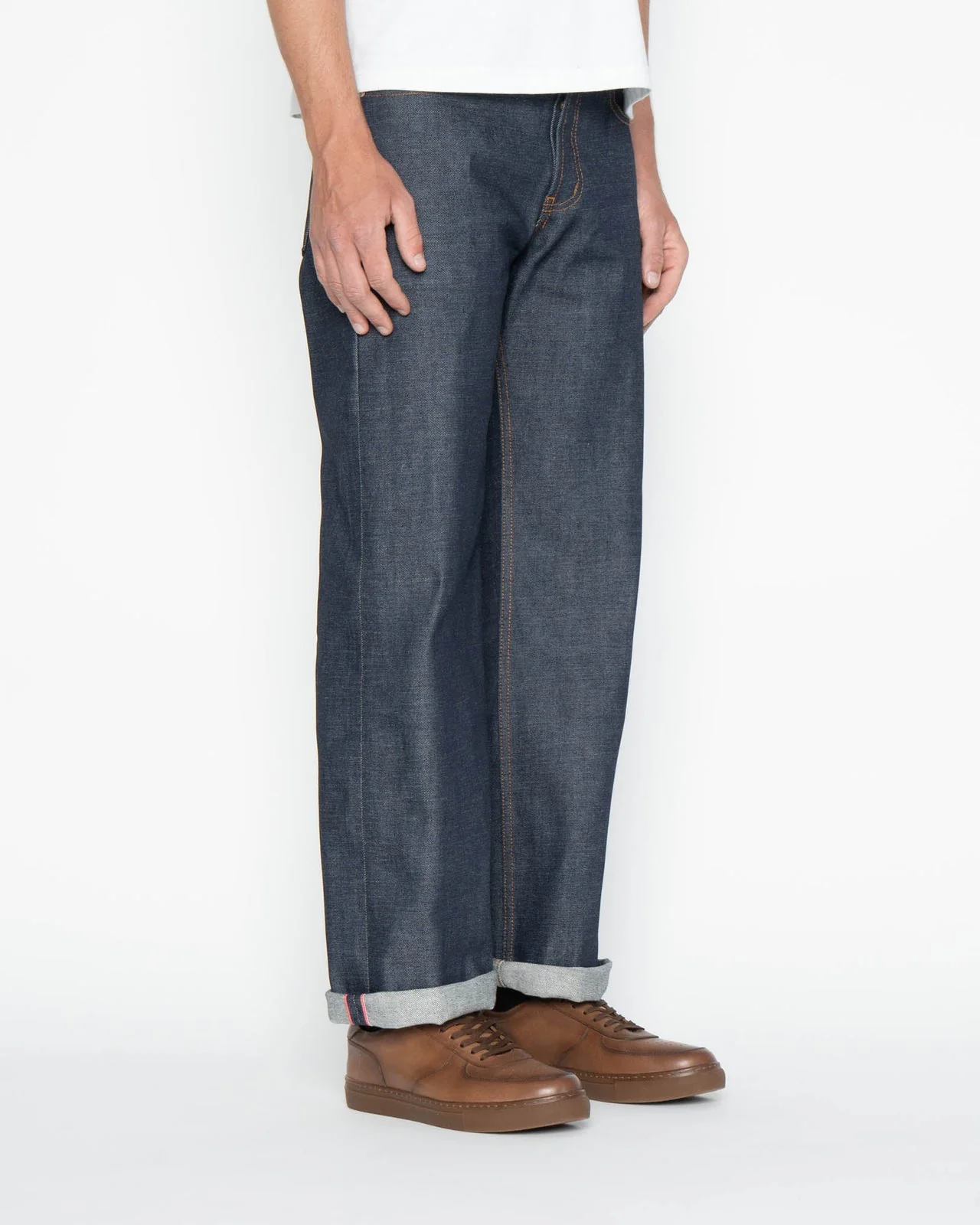 Naked & Famous Denim Strong Guy Relaxed Straight Mens Jeans - Dirty Fade Selvedge - Image 4