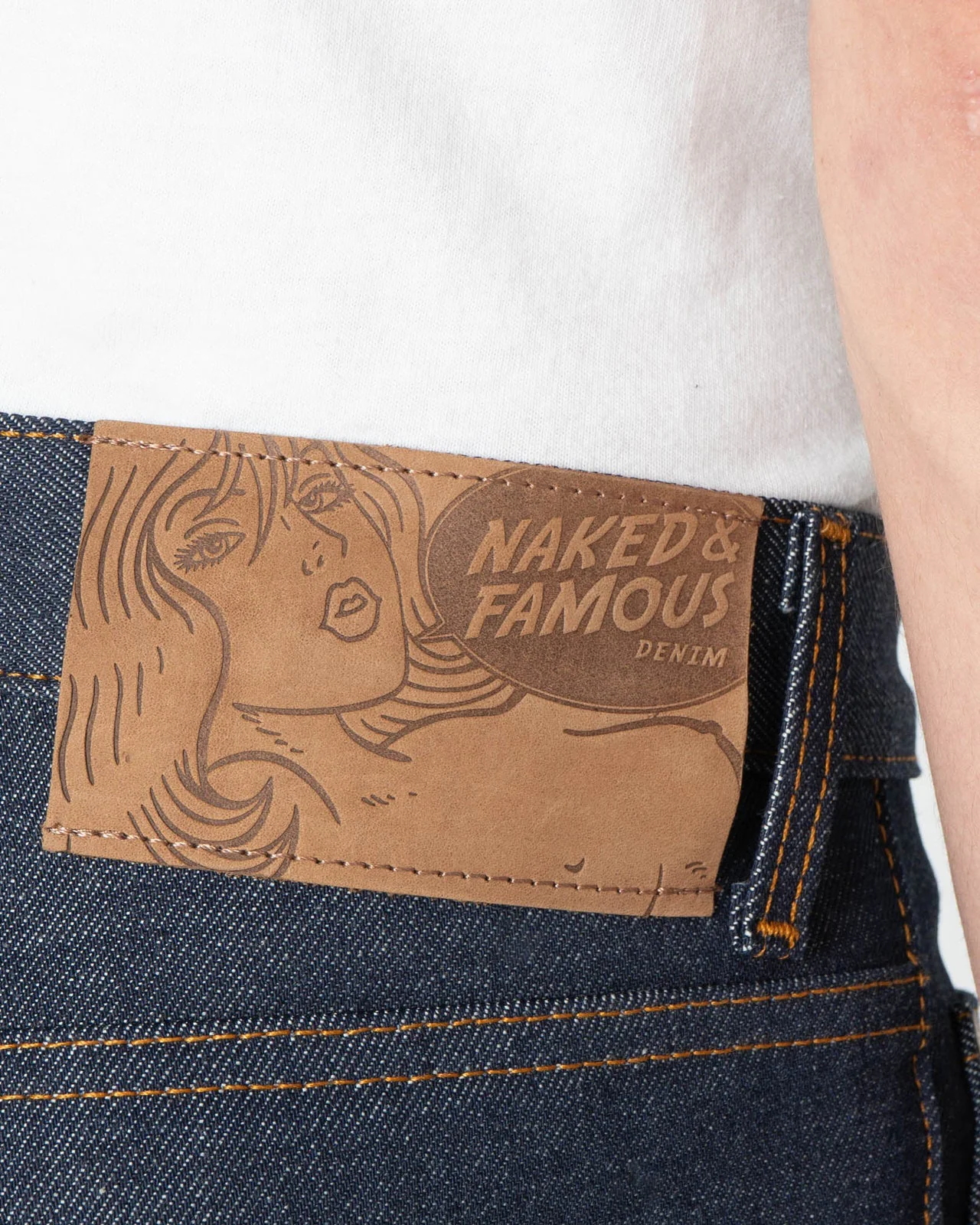 Naked & Famous Denim Strong Guy Relaxed Straight Mens Jeans - Dirty Fade Selvedge - Image 7