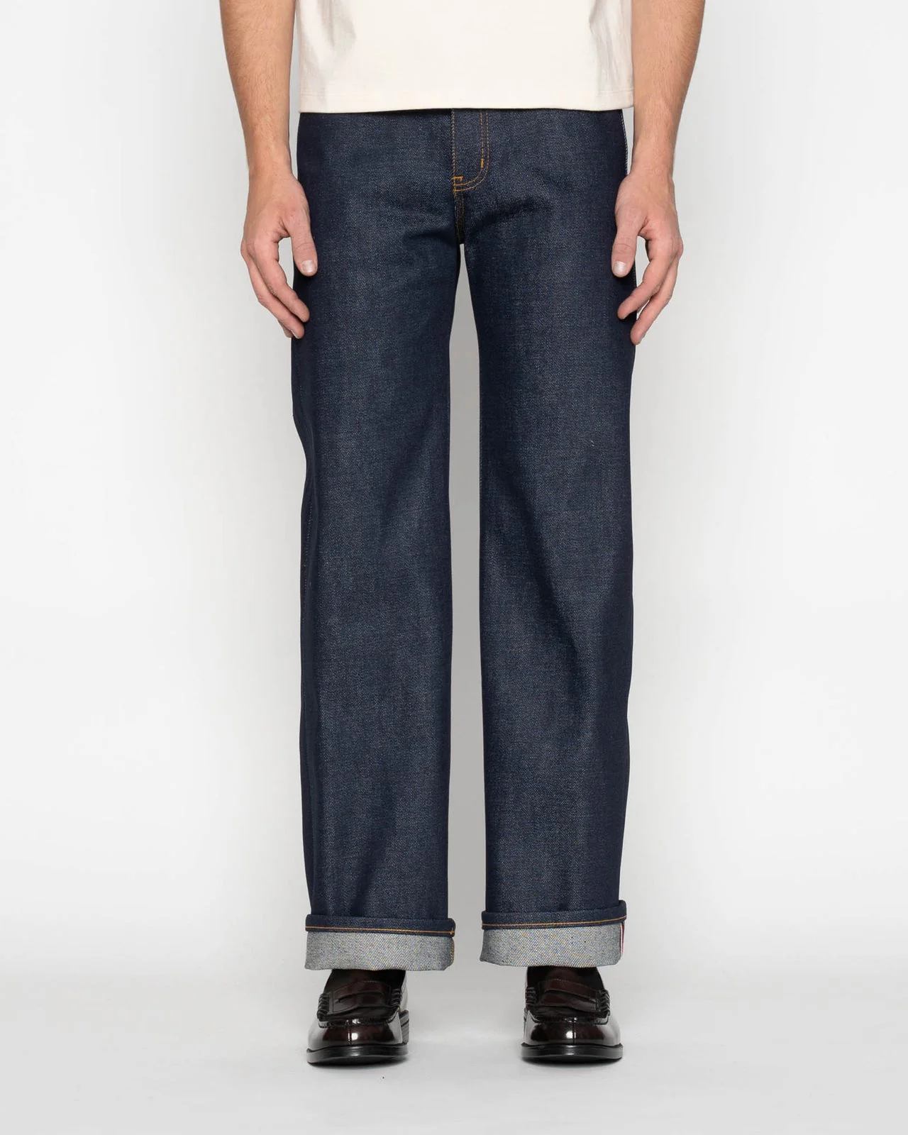 Naked & Famous Denim Strong Guy Relaxed Straight Mens Jeans - Elephant 14 / Dirty Elephant - Image 2