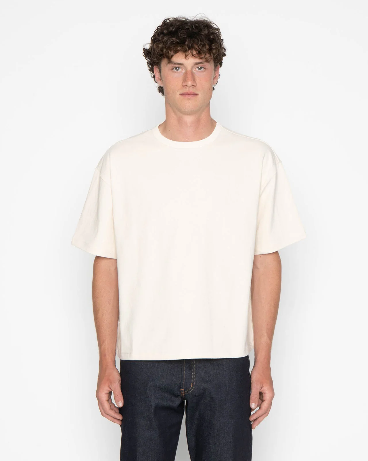 Naked & Famous Denim Strong Tee - 11oz Heavyweight Jersey / Natural - Image 2