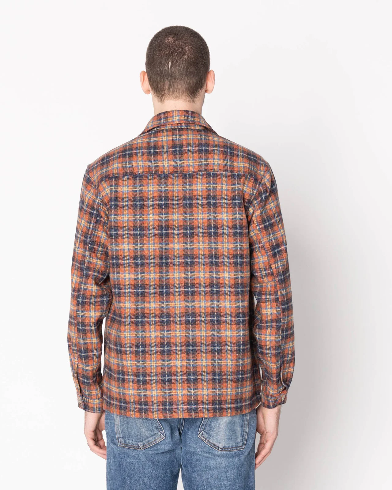 Naked & Famous Denim Triple Twist Yarn Flannel Work Shirt - Red - Image 3