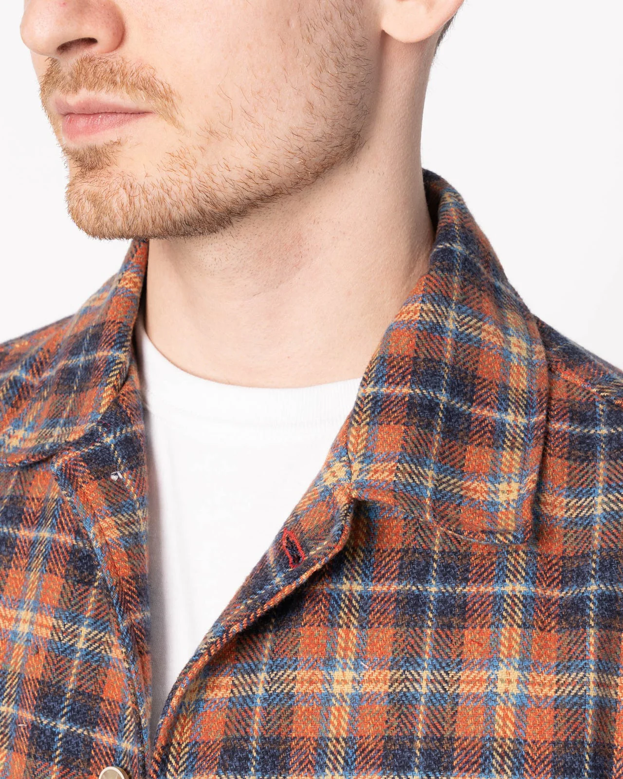 Naked & Famous Denim Triple Twist Yarn Flannel Work Shirt - Red - Image 4