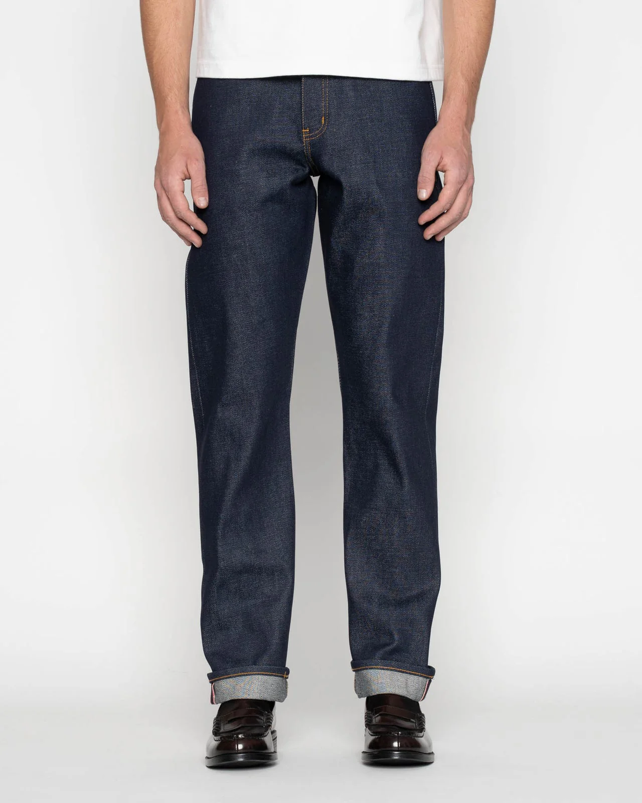 Naked & Famous Denim True Guy Regular Straight Mens Jeans - Elephant 14 / Dirty Elephant - Image 2
