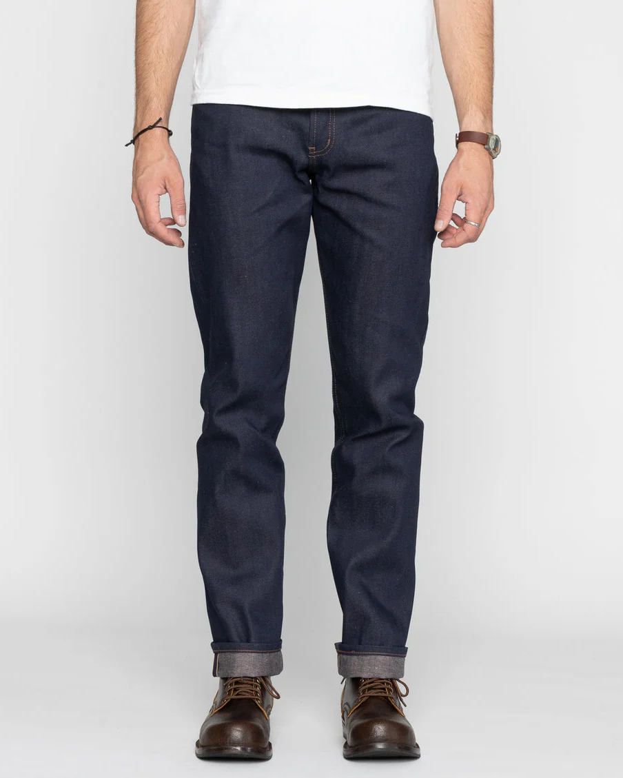 Naked & Famous Denim Weird Guy Regular Tapered Mens Jeans - Coffee Dye Selvedge - Image 3