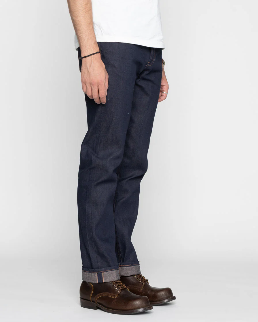 Naked & Famous Denim Weird Guy Regular Tapered Mens Jeans - Coffee Dye Selvedge - Image 4