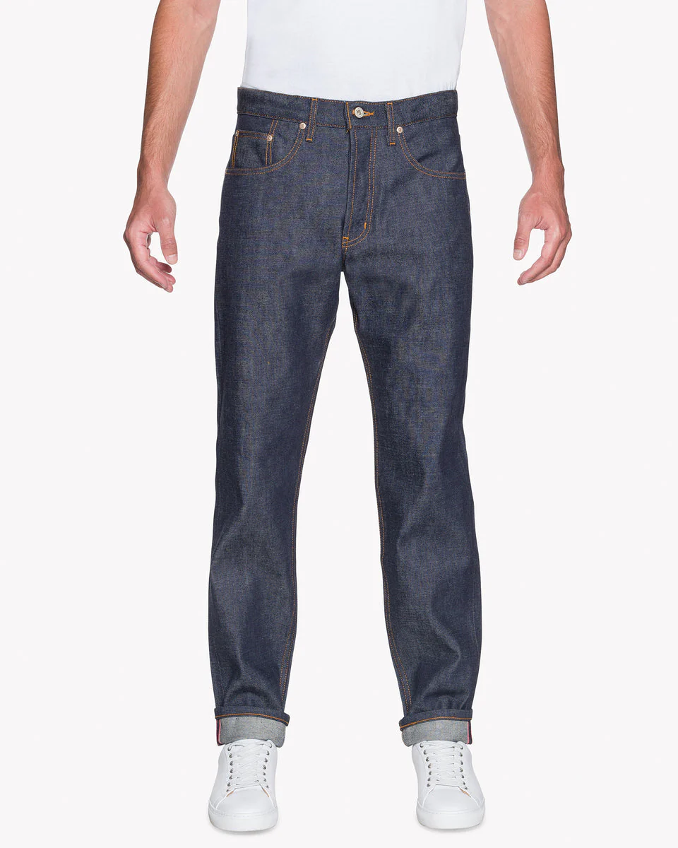 Naked & Famous Denim Easy Guy Relaxed Tapered Mens Jeans - Dirty Fade Selvedge - Image 3