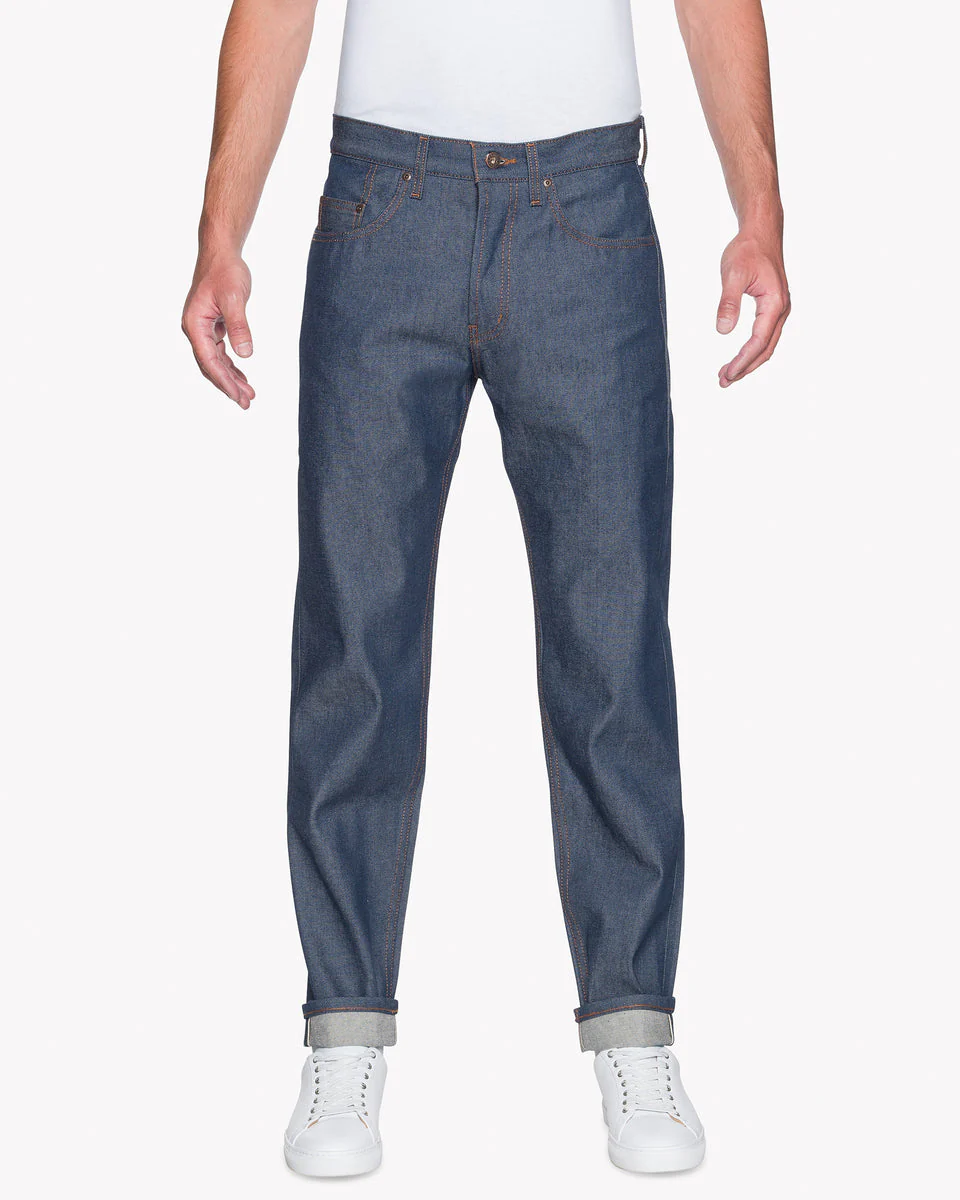 Naked & Famous Denim Easy Guy Relaxed Tapered Mens Jeans - Natural Indigo Selvedge - Image 3