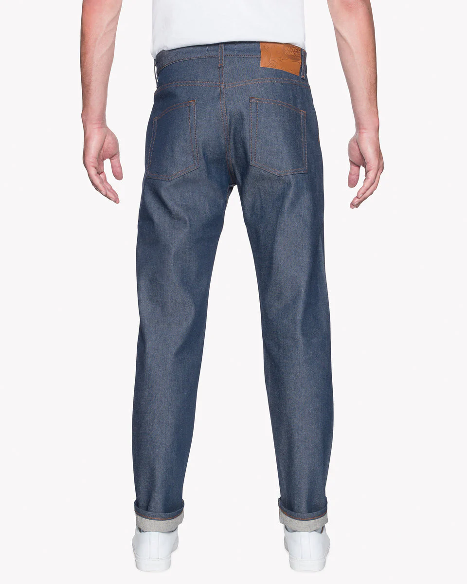 Naked & Famous Denim Easy Guy Relaxed Tapered Mens Jeans - Natural Indigo Selvedge - Image 4