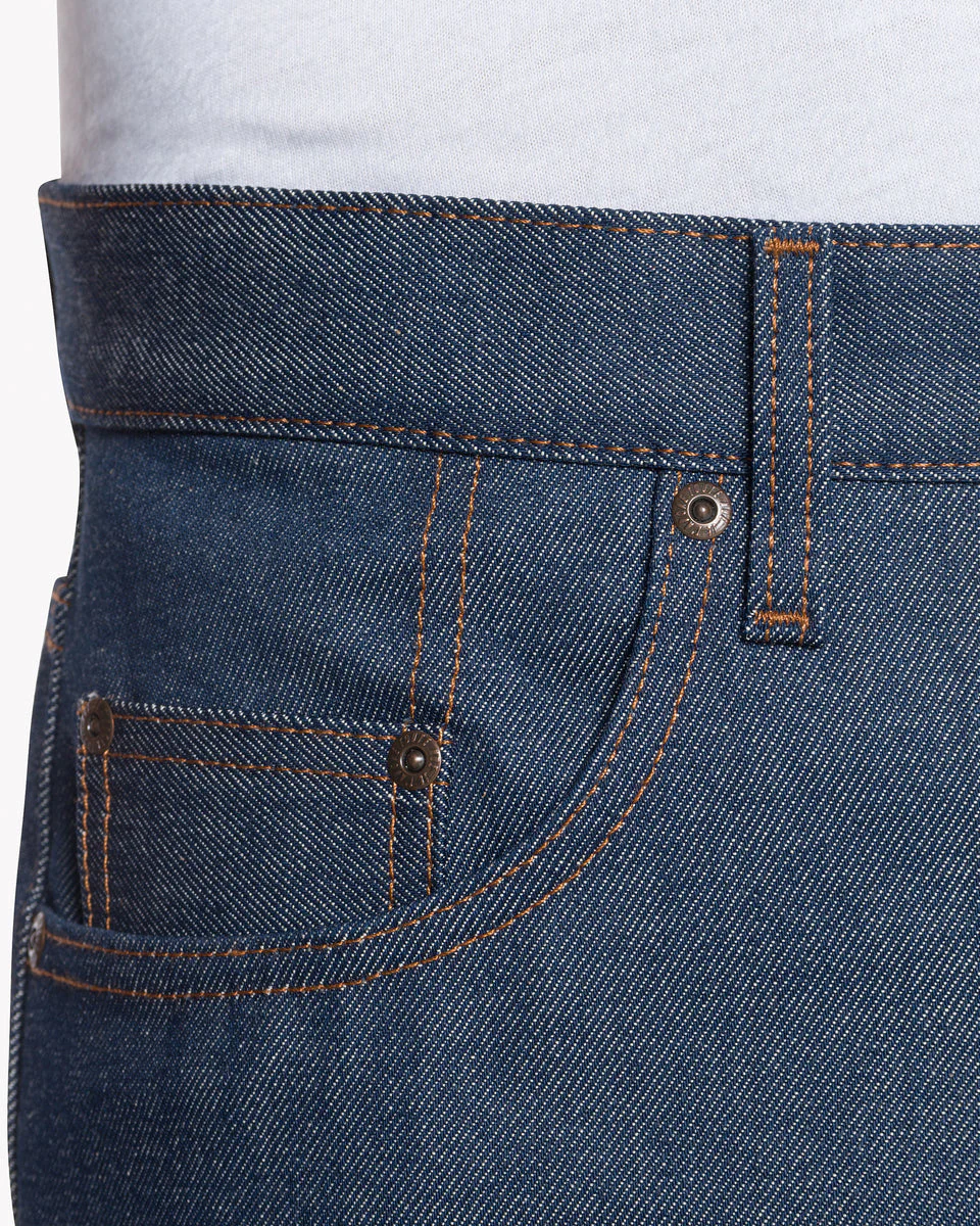 Naked & Famous Denim Easy Guy Relaxed Tapered Mens Jeans - Natural Indigo Selvedge - Image 5
