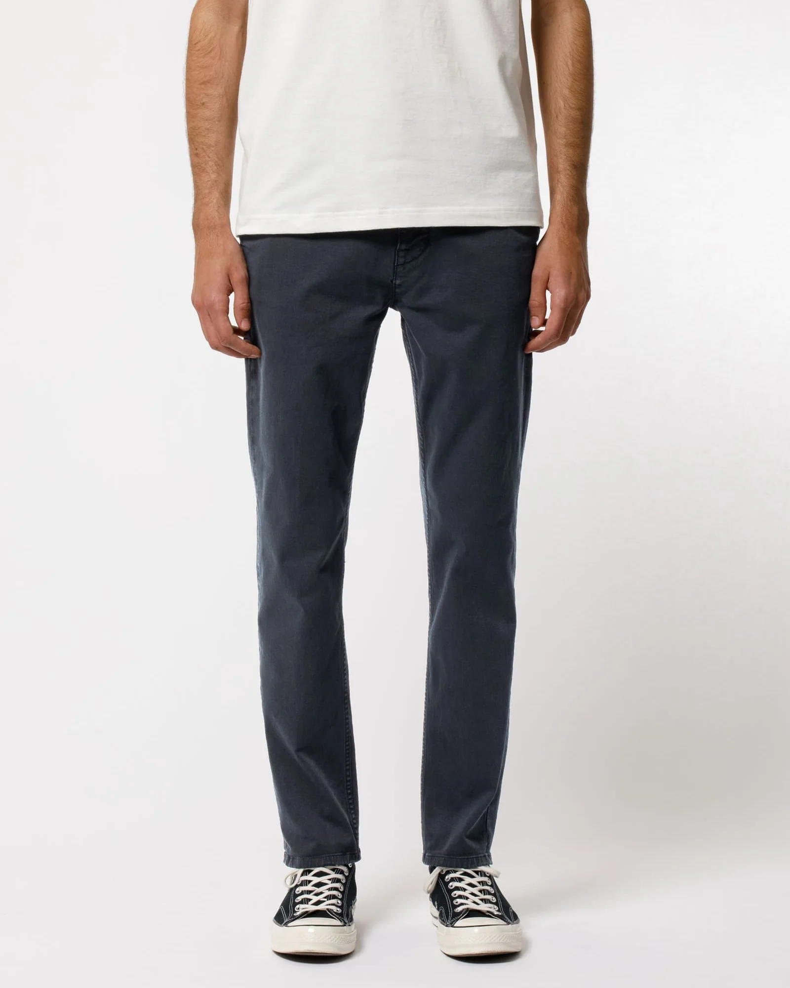 Nudie Easy Alvin Slim Tapered Mens Chinos - Dark Midnight