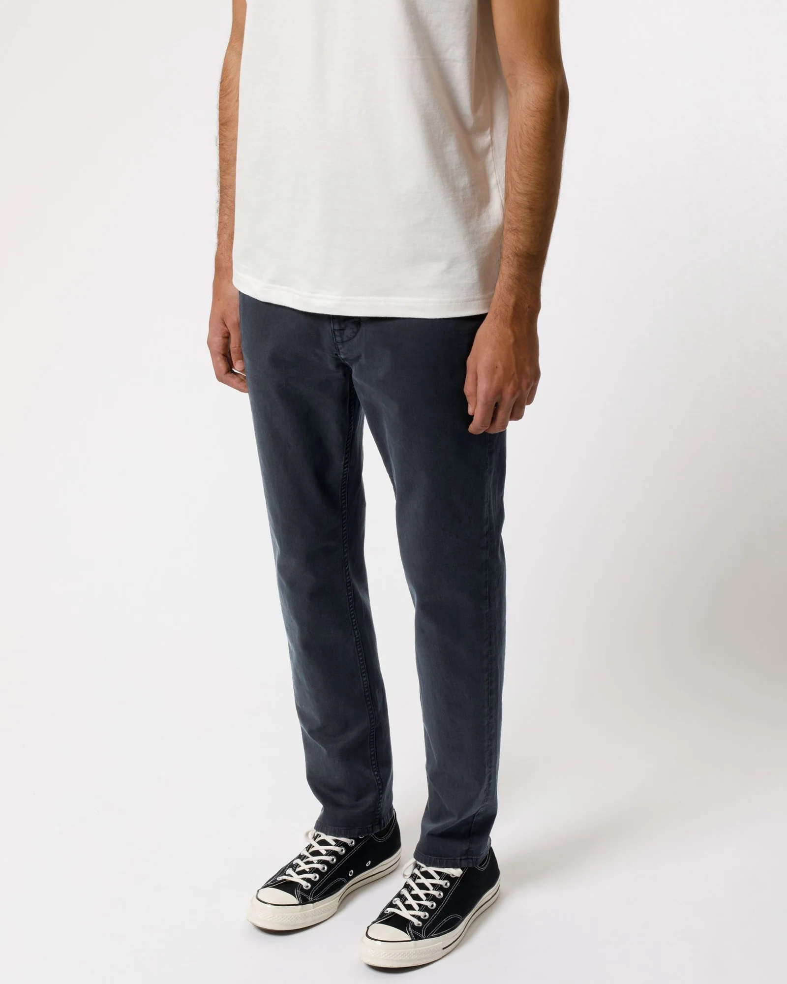 Nudie Easy Alvin Slim Tapered Mens Chinos - Dark Midnight - Image 3