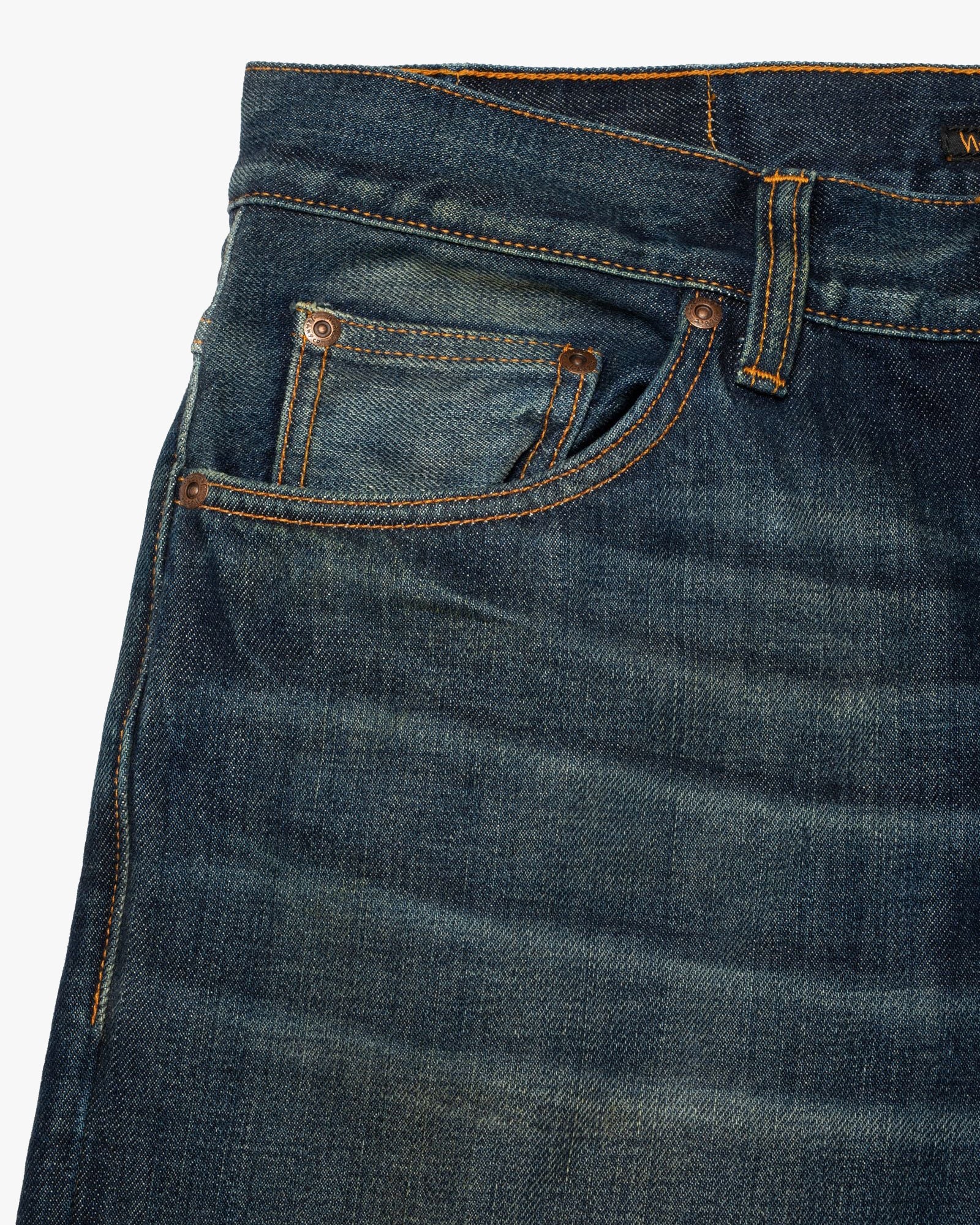 Nudie Flare Glenn Flared Mens Jeans - Old News - Image 5